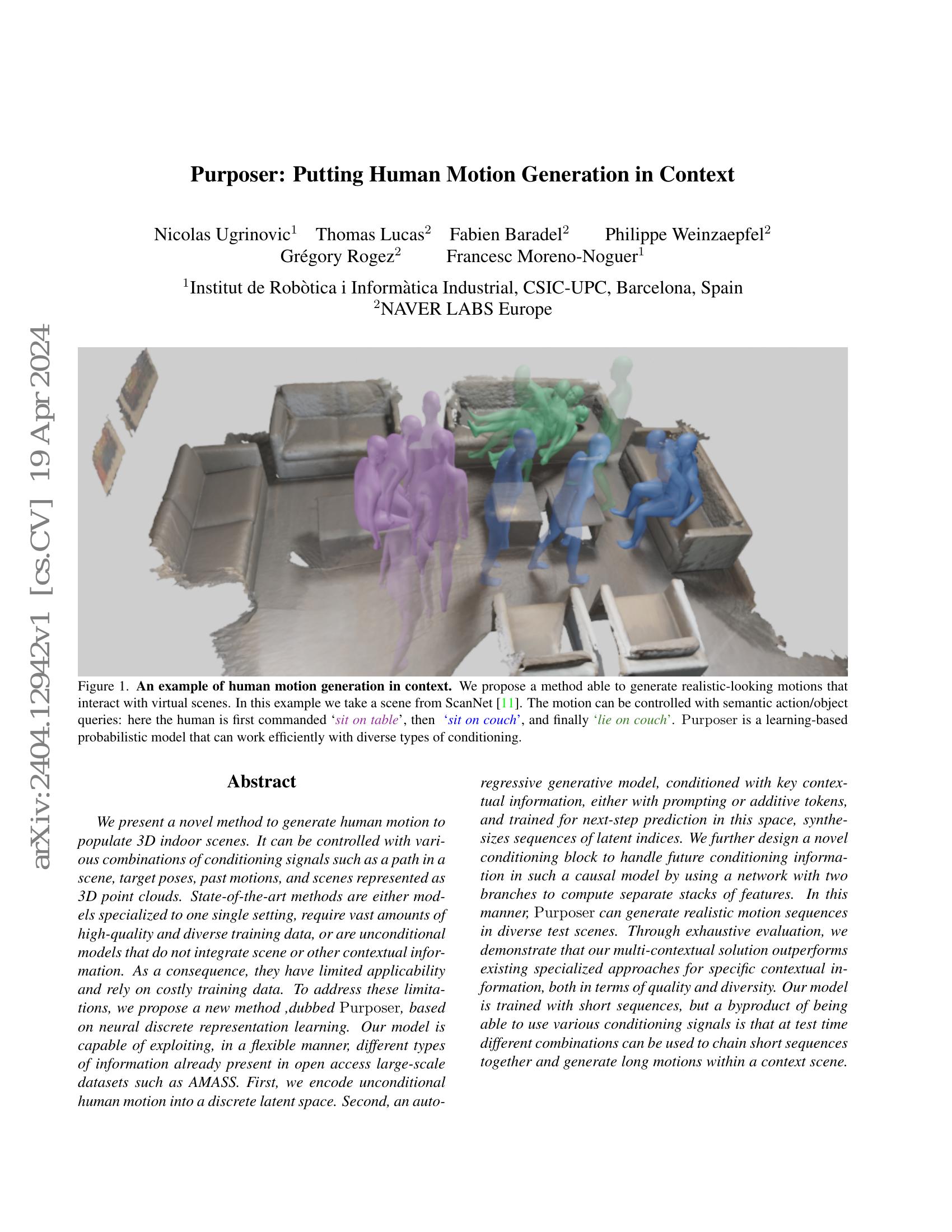 Purposer: Putting Human Motion Generation in Context - 智源社区论文