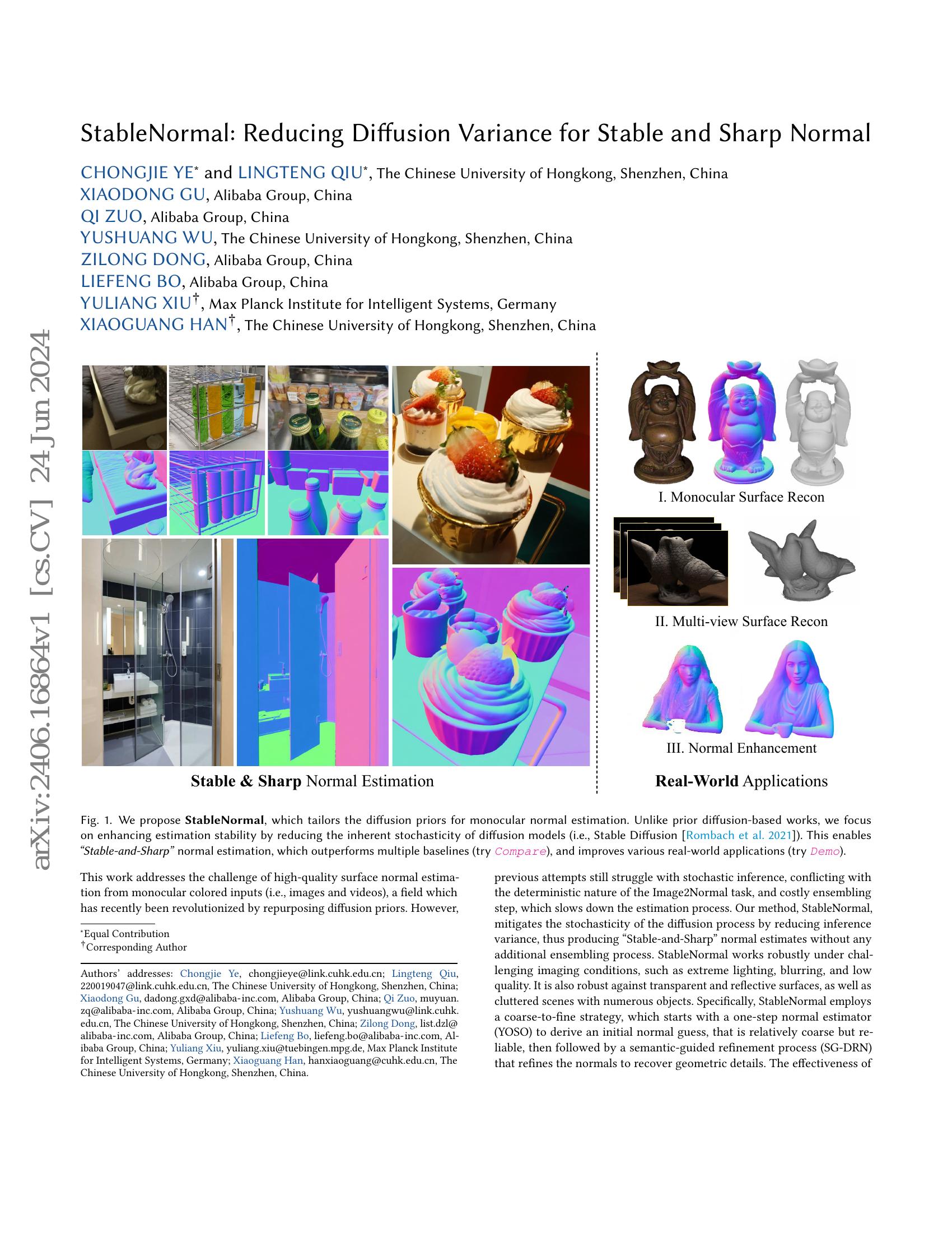 StableNormal: Reducing Diffusion Variance for Stable and Sharp Normal ...