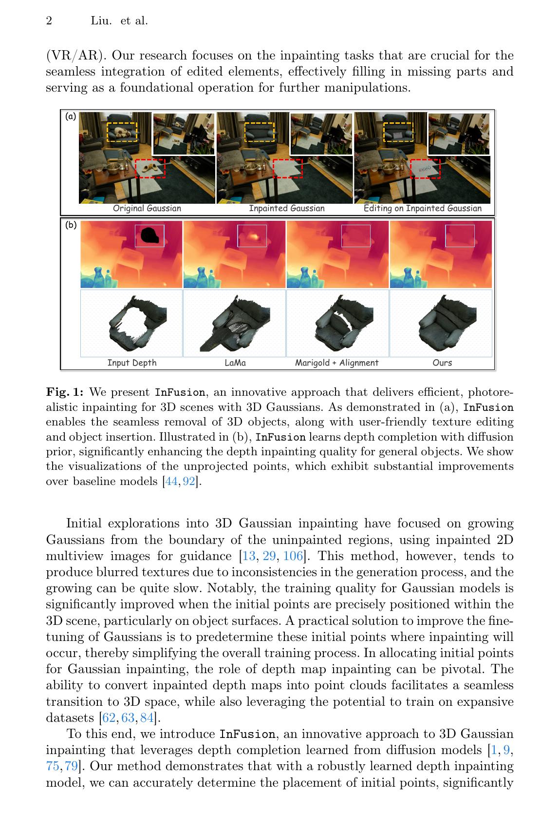 InFusion: Inpainting 3D Gaussians via Learning Depth Completion from ...