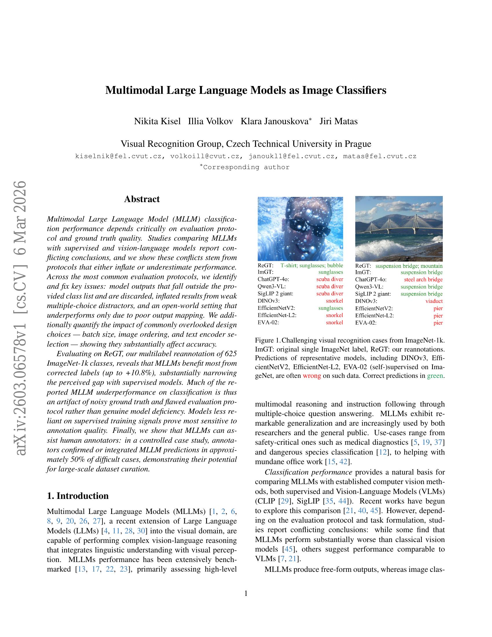 Multimodal Large Language Models as Image Classifiers - 智源社区论文