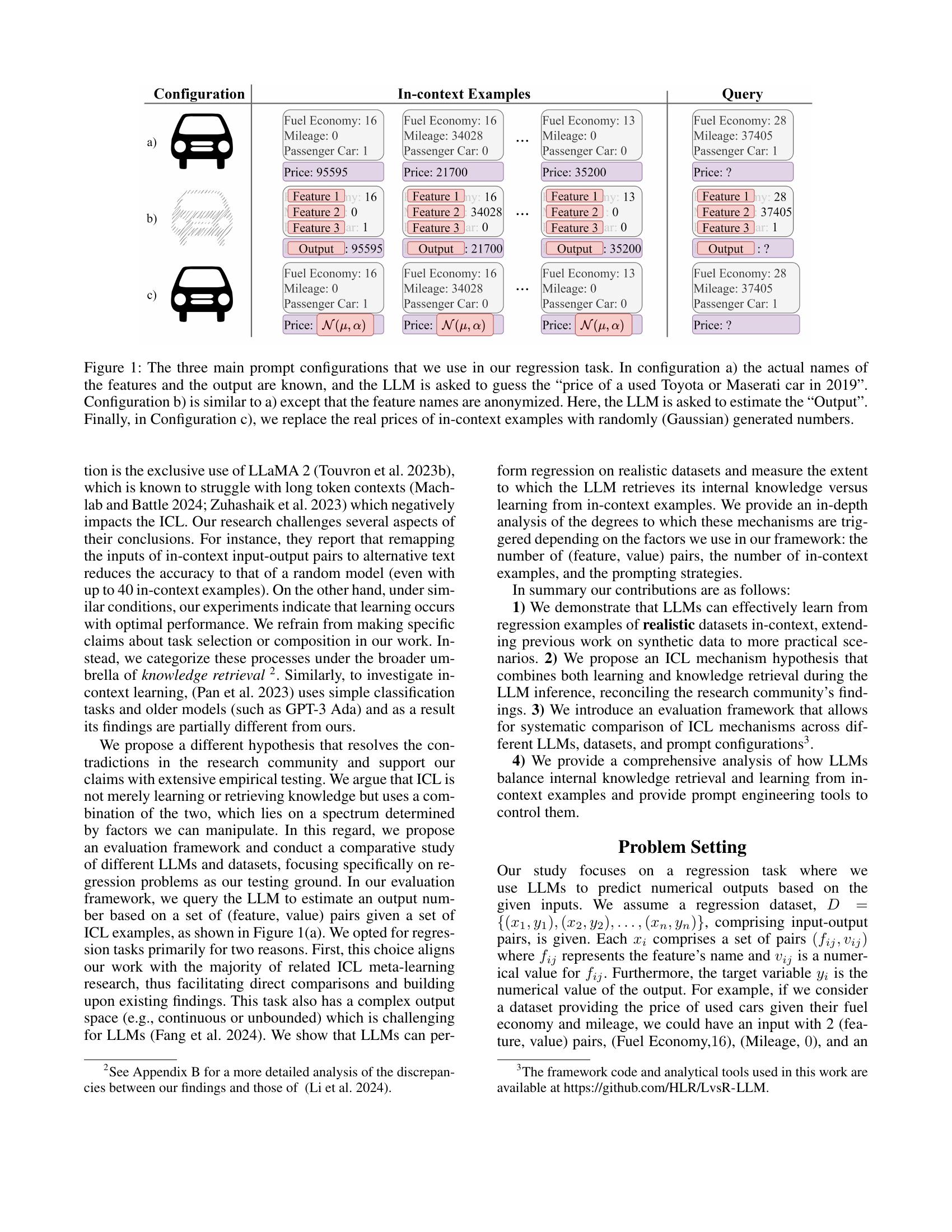 Learning vs Retrieval: The Role of In-Context Examples in Regression ...