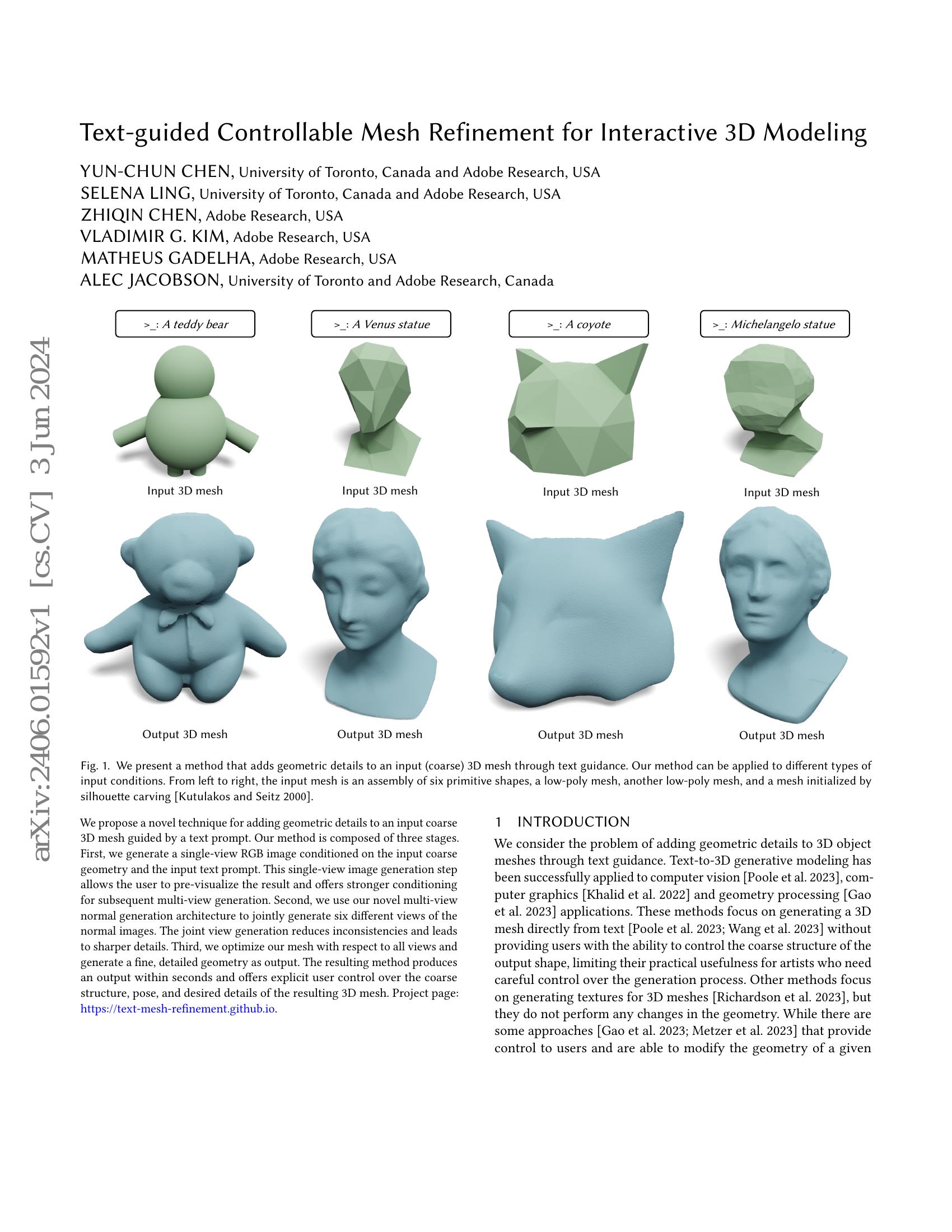 Text-guided Controllable Mesh Refinement for Interactive 3D Modeling ...