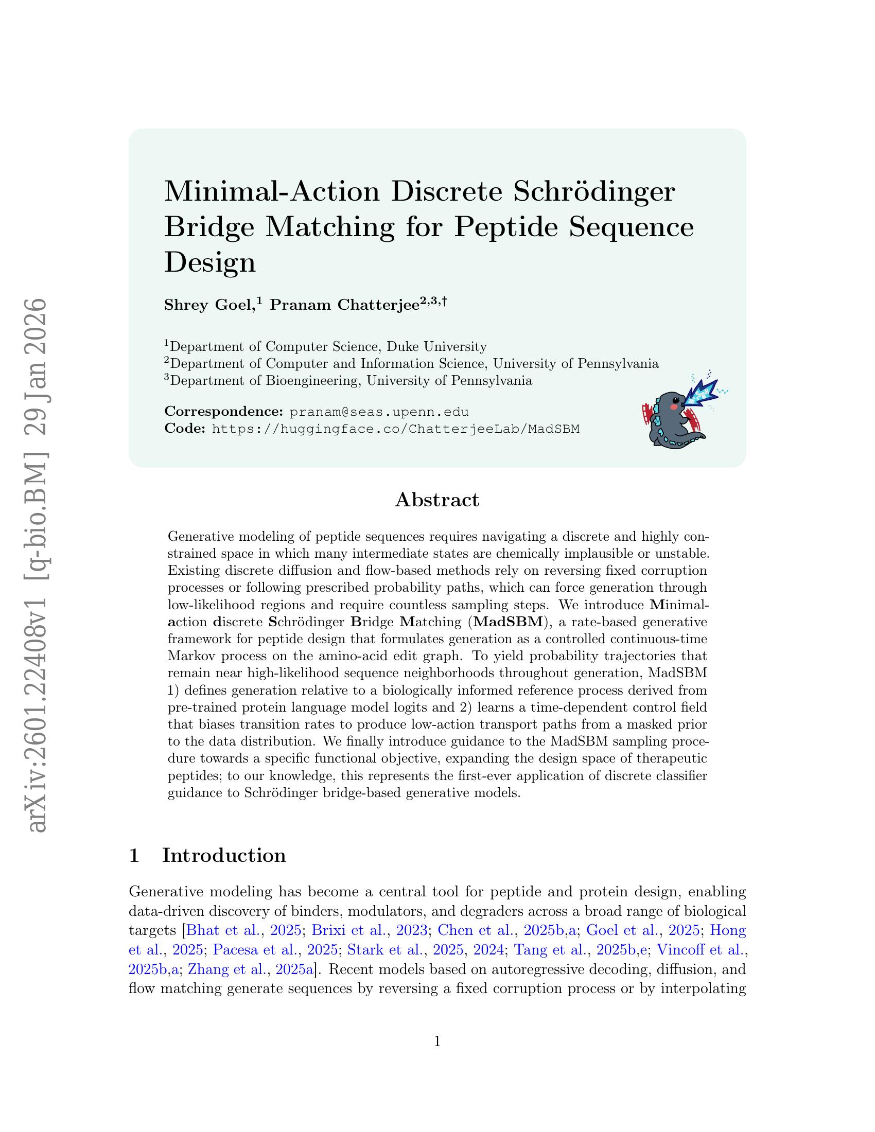 Minimal-Action Discrete Schrödinger Bridge Matching for Peptide ...