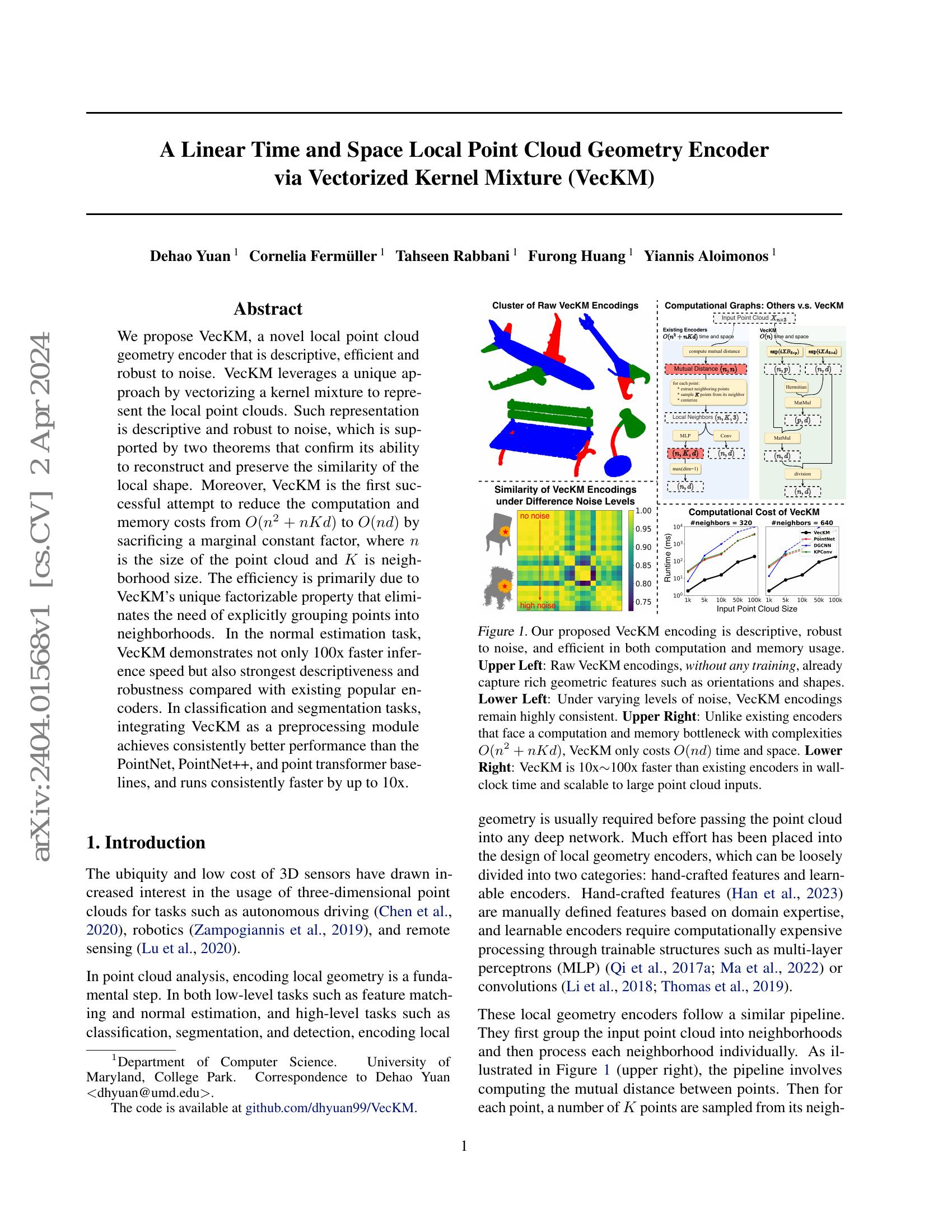 A Linear Time and Space Local Point Cloud Geometry Encoder via ...