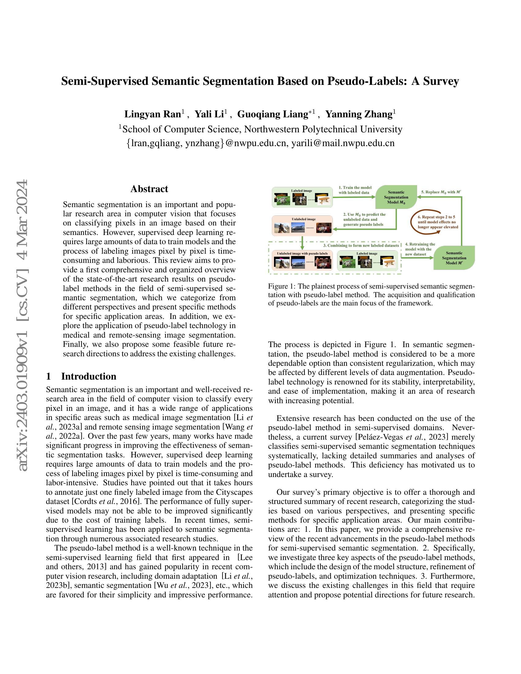 Semi-Supervised Semantic Segmentation Based on Pseudo-Labels: A Survey ...