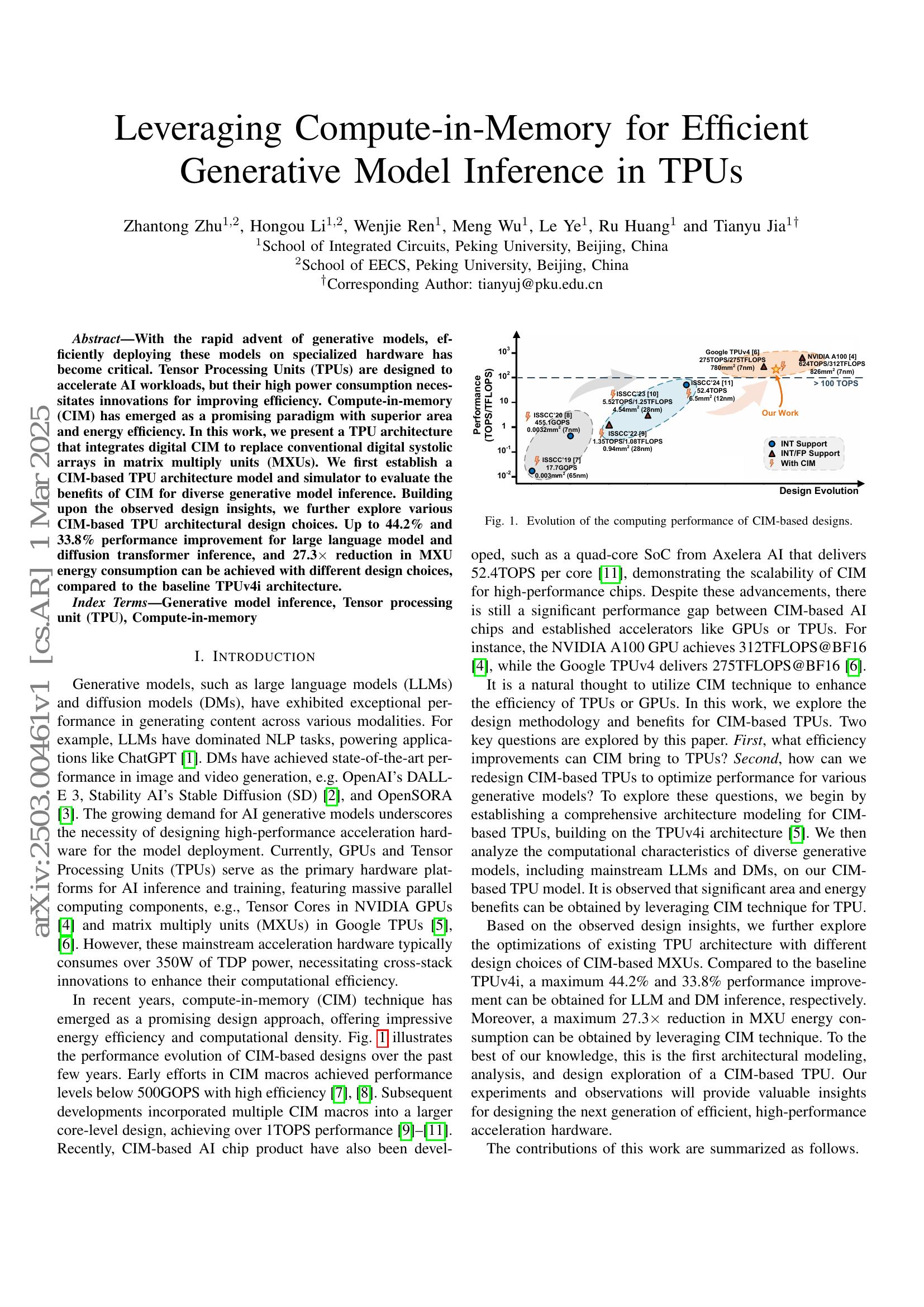 Leveraging Compute-in-Memory for Efficient Generative Model Inference ...