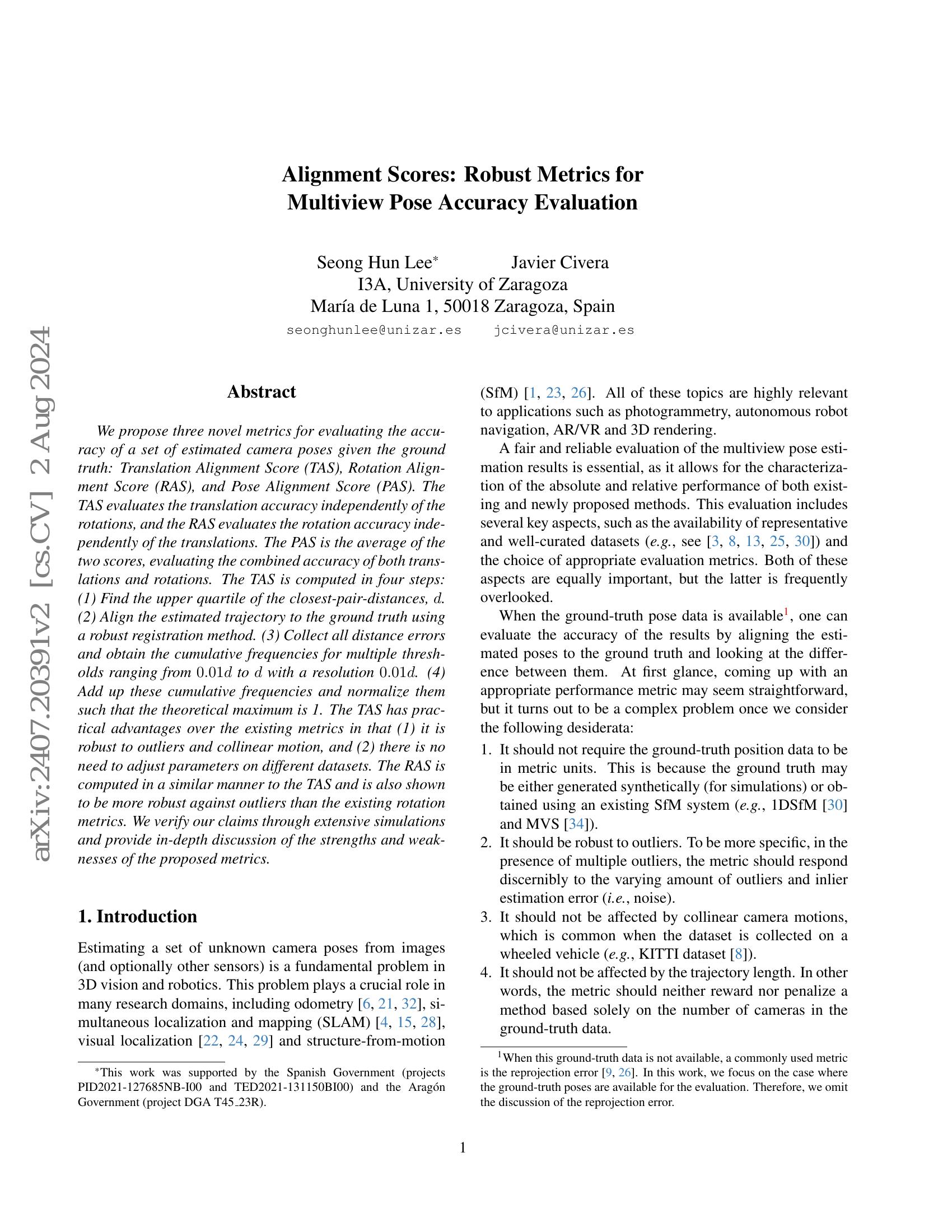 Alignment Scores: Robust Metrics for Multiview Pose Accuracy Evaluation ...