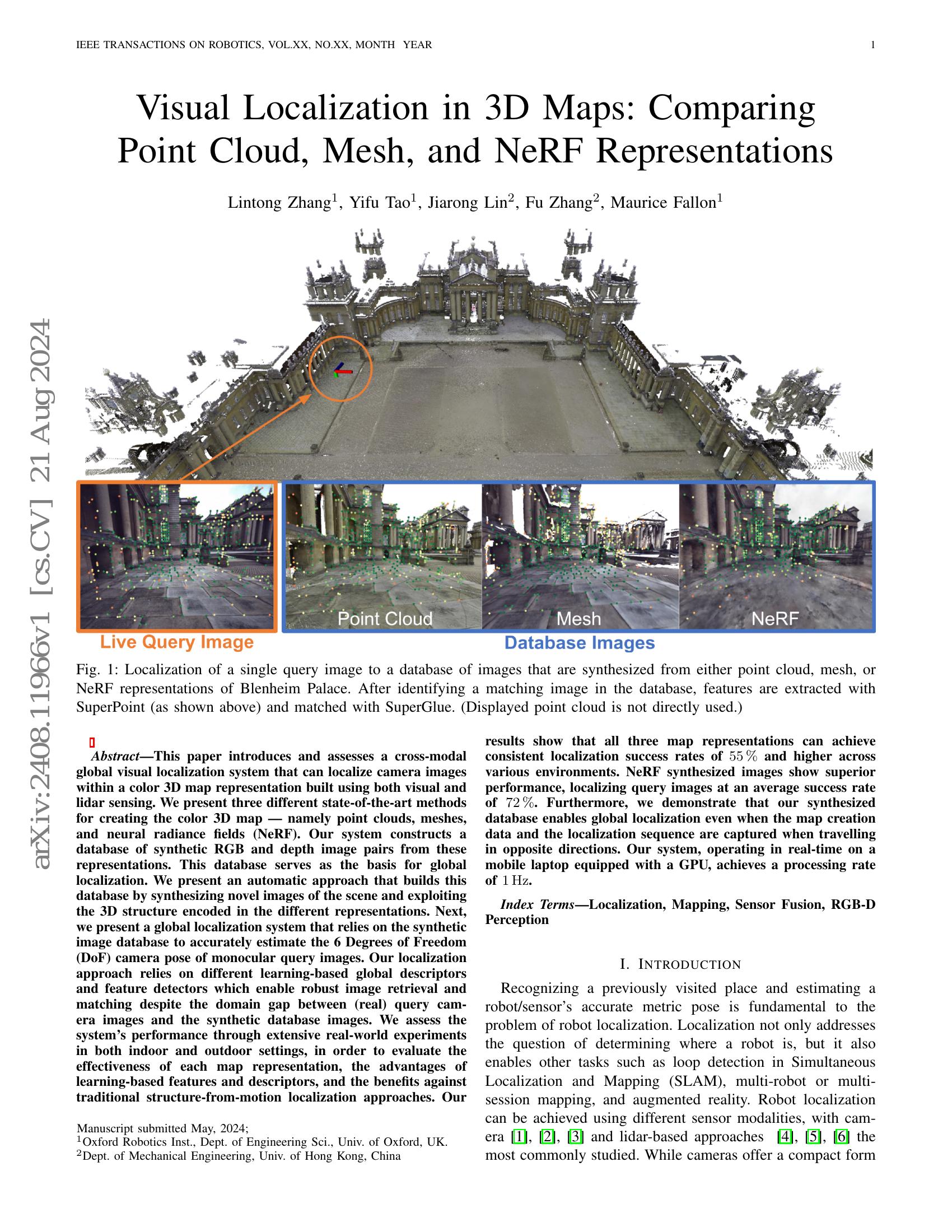 Visual Localization in 3D Maps: Comparing Point Cloud, Mesh, and NeRF ...