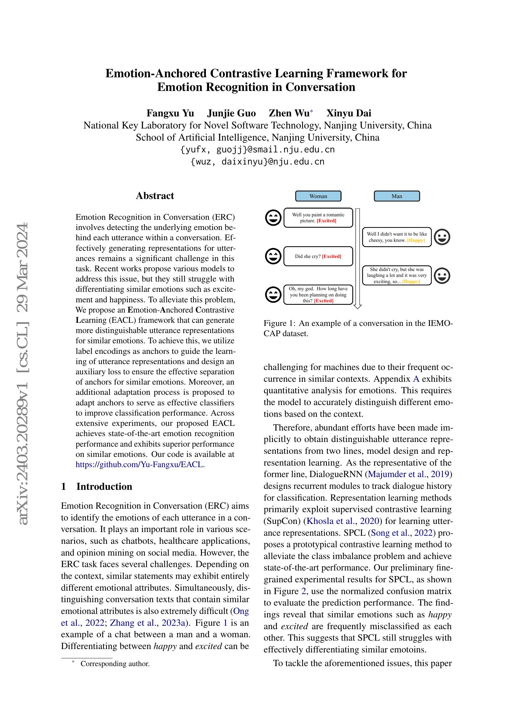 Emotion-Anchored Contrastive Learning Framework for Emotion Recognition ...
