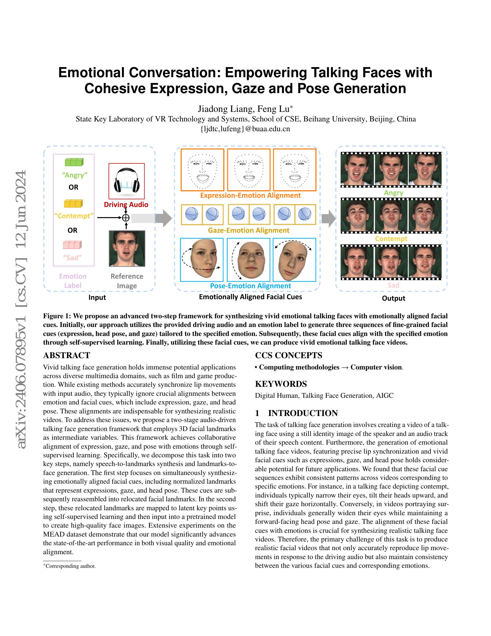 Emotional Conversation: Empowering Talking Faces with Cohesive ...