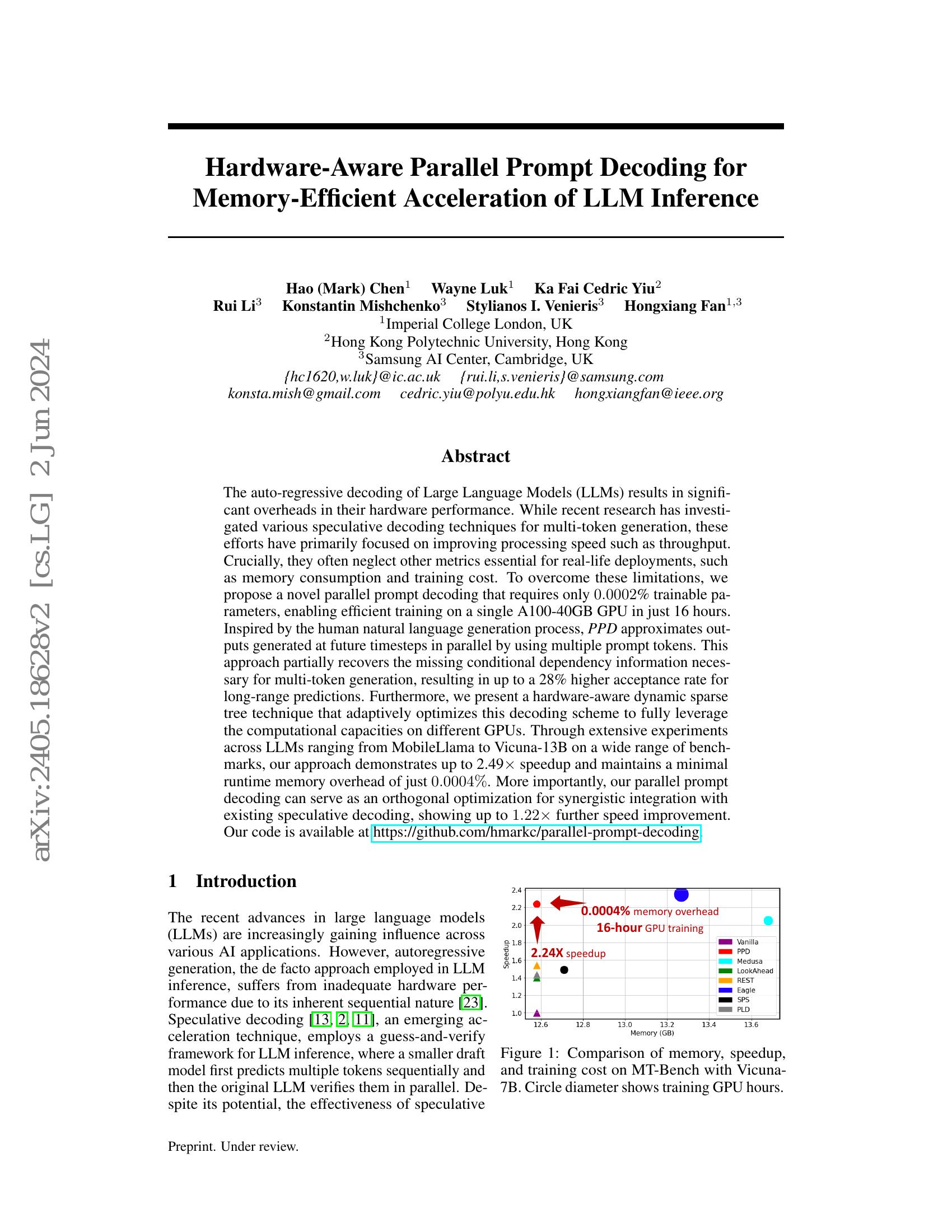 Hardware-Aware Parallel Prompt Decoding for Memory-Efficient ...