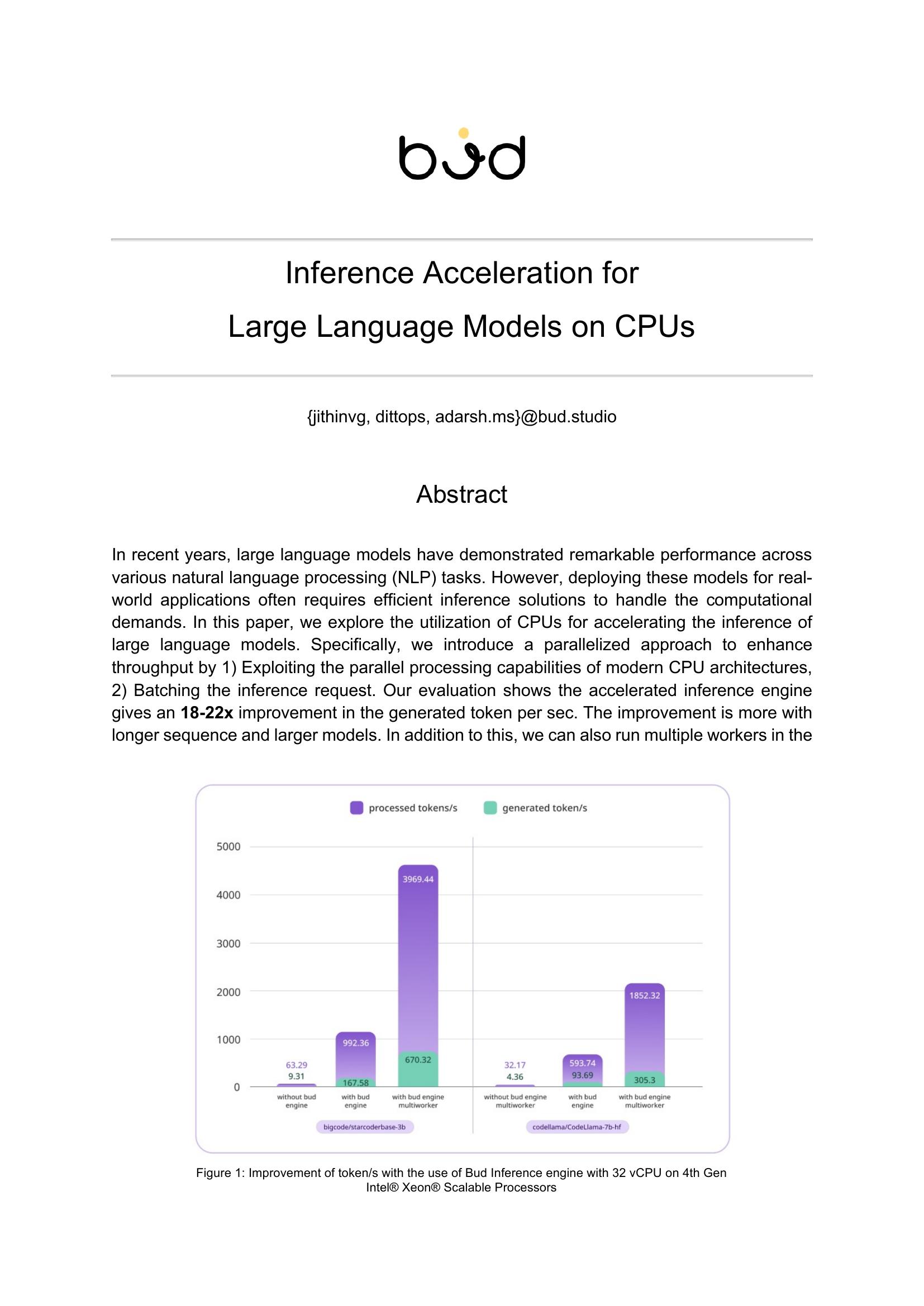 Inference Acceleration for Large Language Models on CPUs - 智源社区论文