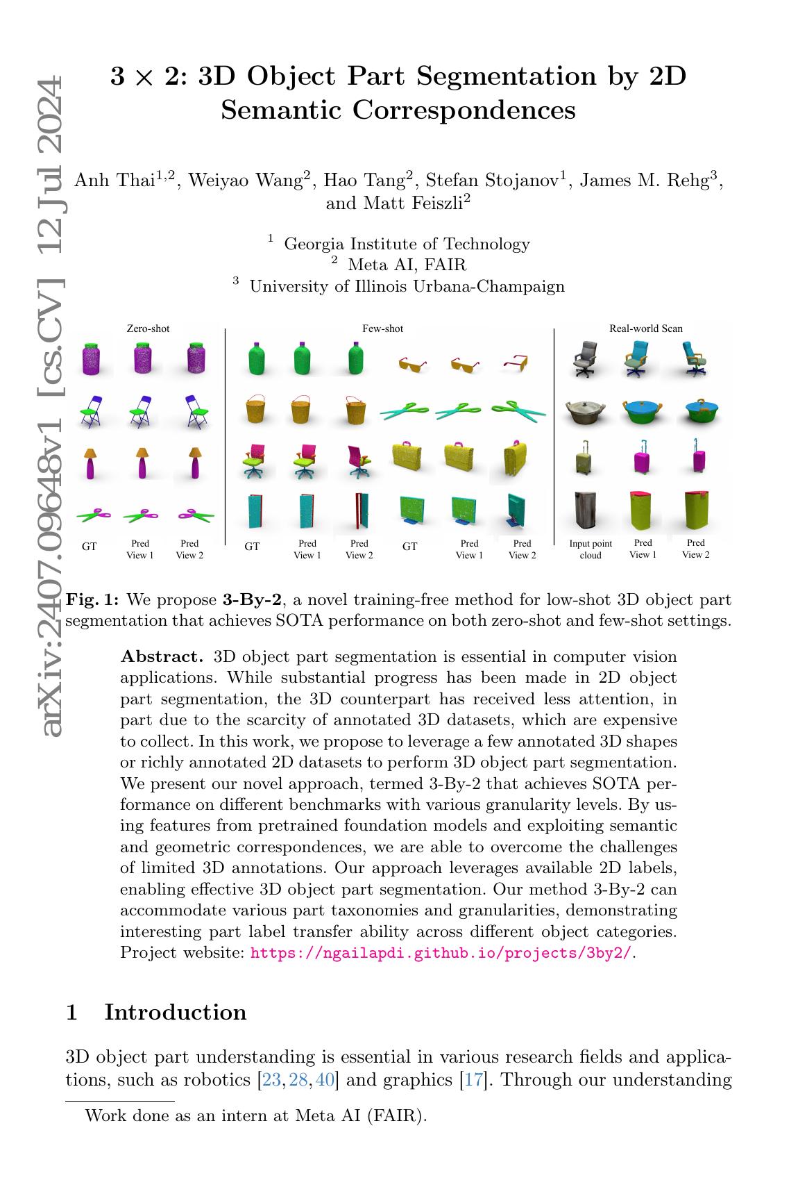 3x2: 3D Object Part Segmentation by 2D Semantic Correspondences - 智源社区论文