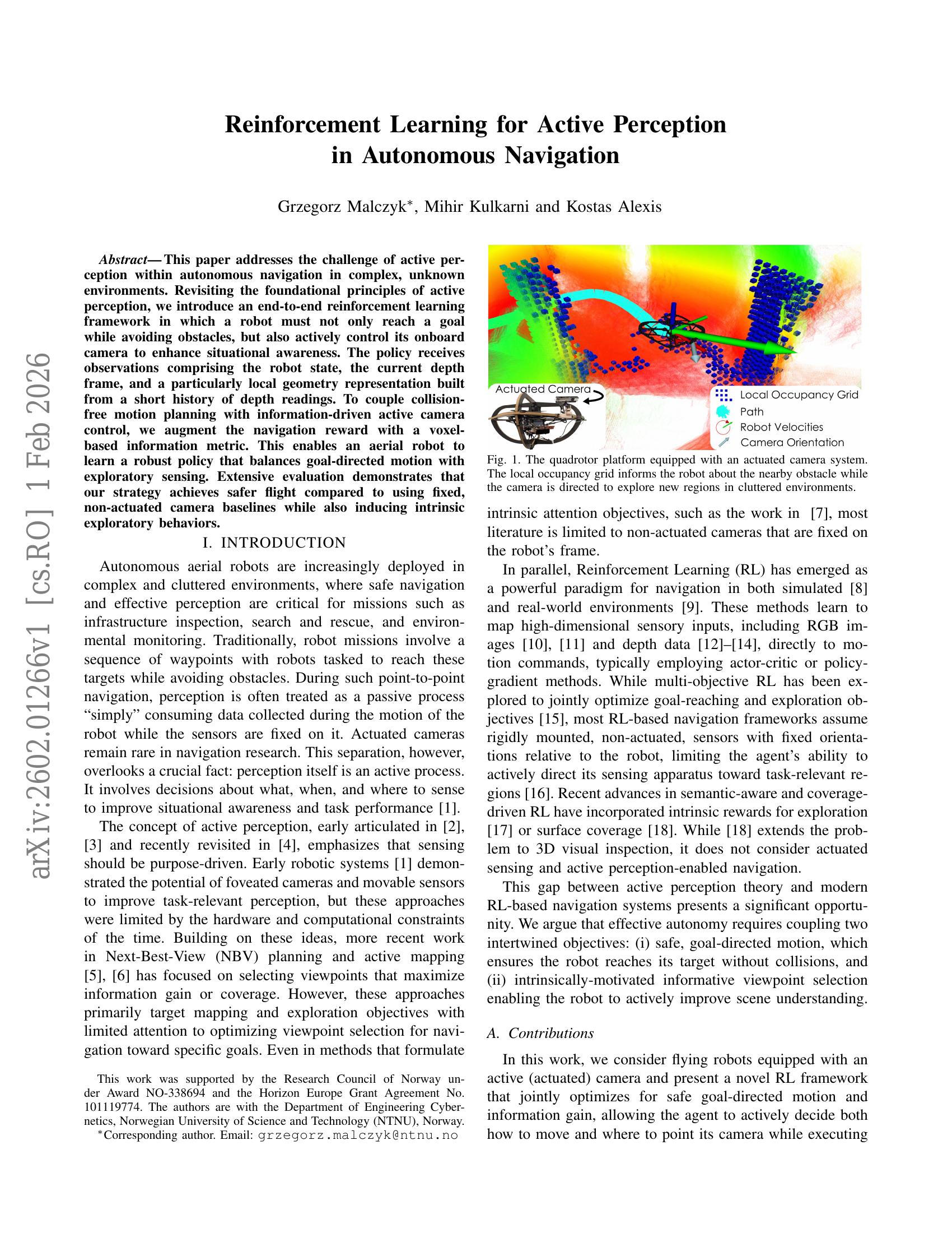 Reinforcement Learning for Active Perception in Autonomous Navigation ...