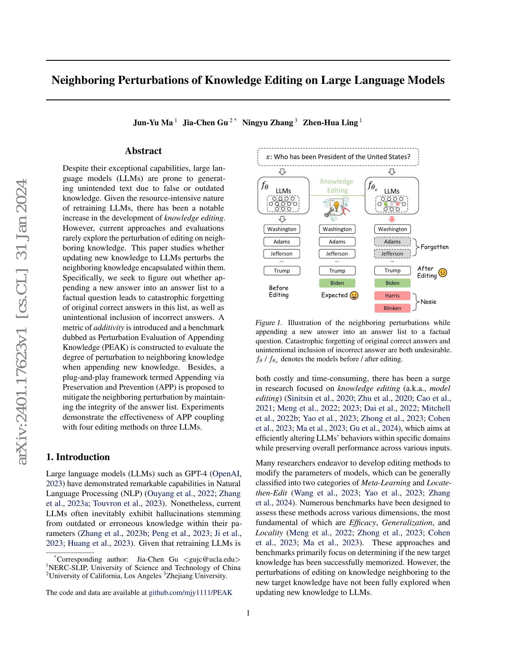 Neighboring Perturbations of Knowledge Editing on Large Language Models ...