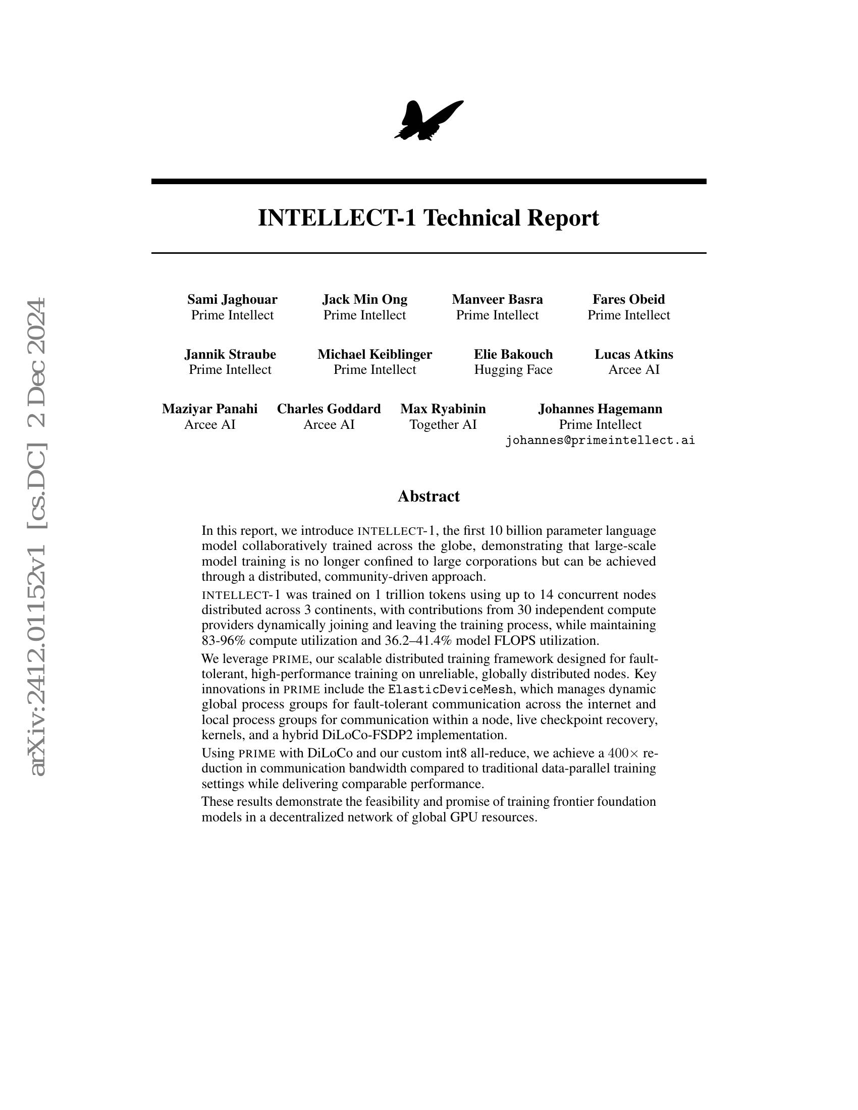 INTELLECT-1 Technical Report - 智源社区论文