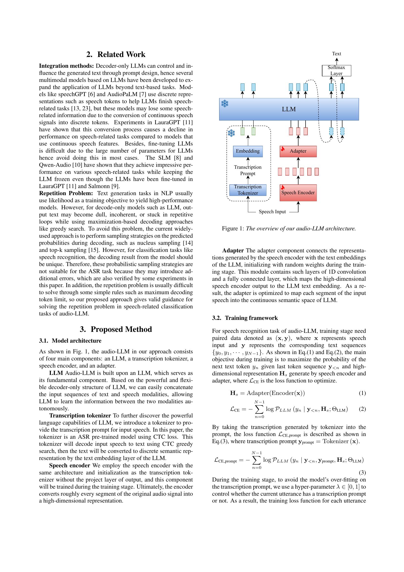 A Transcription Prompt-based Efficient Audio Large Language Model for ...