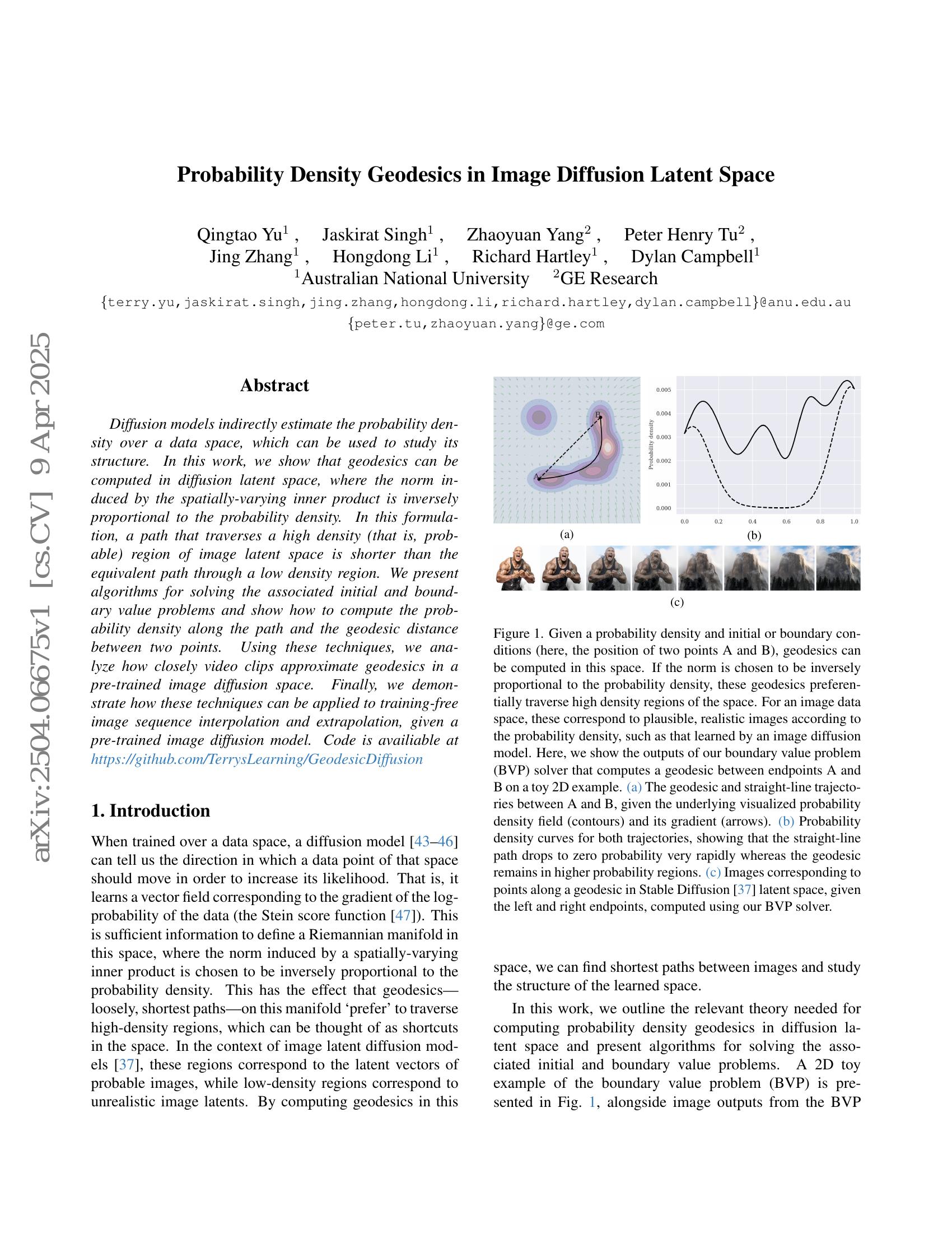 Probability Density Geodesics in Image Diffusion Latent Space - 智源社区论文