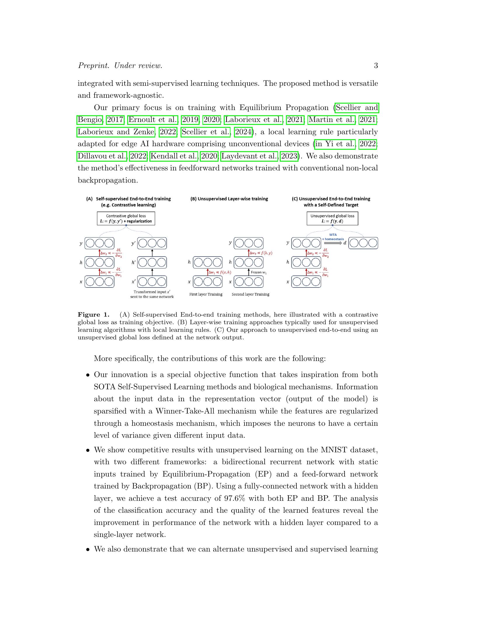 Unsupervised End-to-End Training with a Self-Defined Bio-Inspired ...