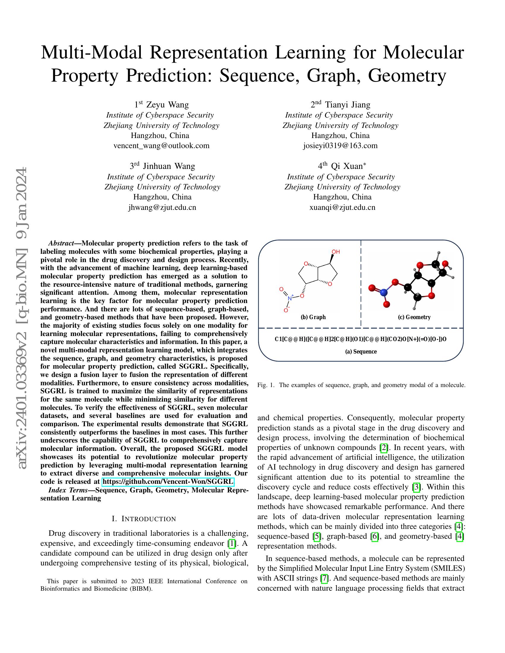 Multi Modal Representation Learning For Molecular Property Prediction