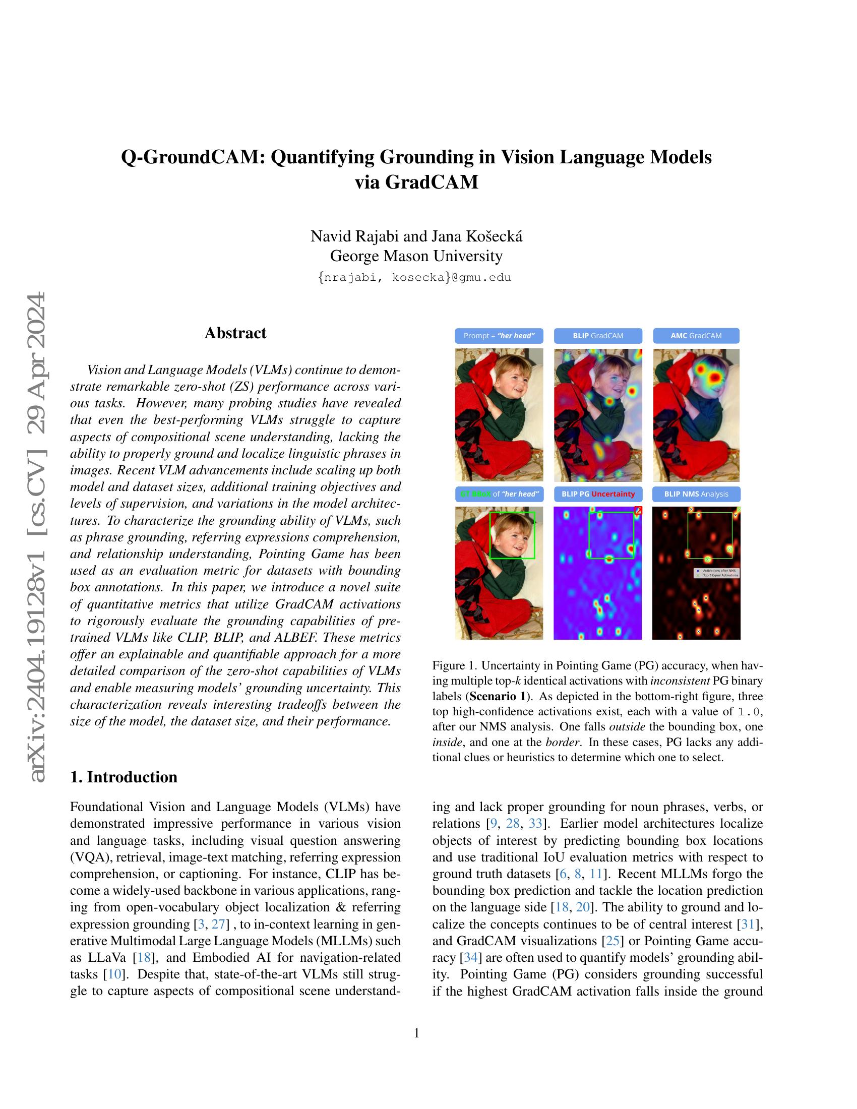 Q-GroundCAM: Quantifying Grounding in Vision Language Models via ...