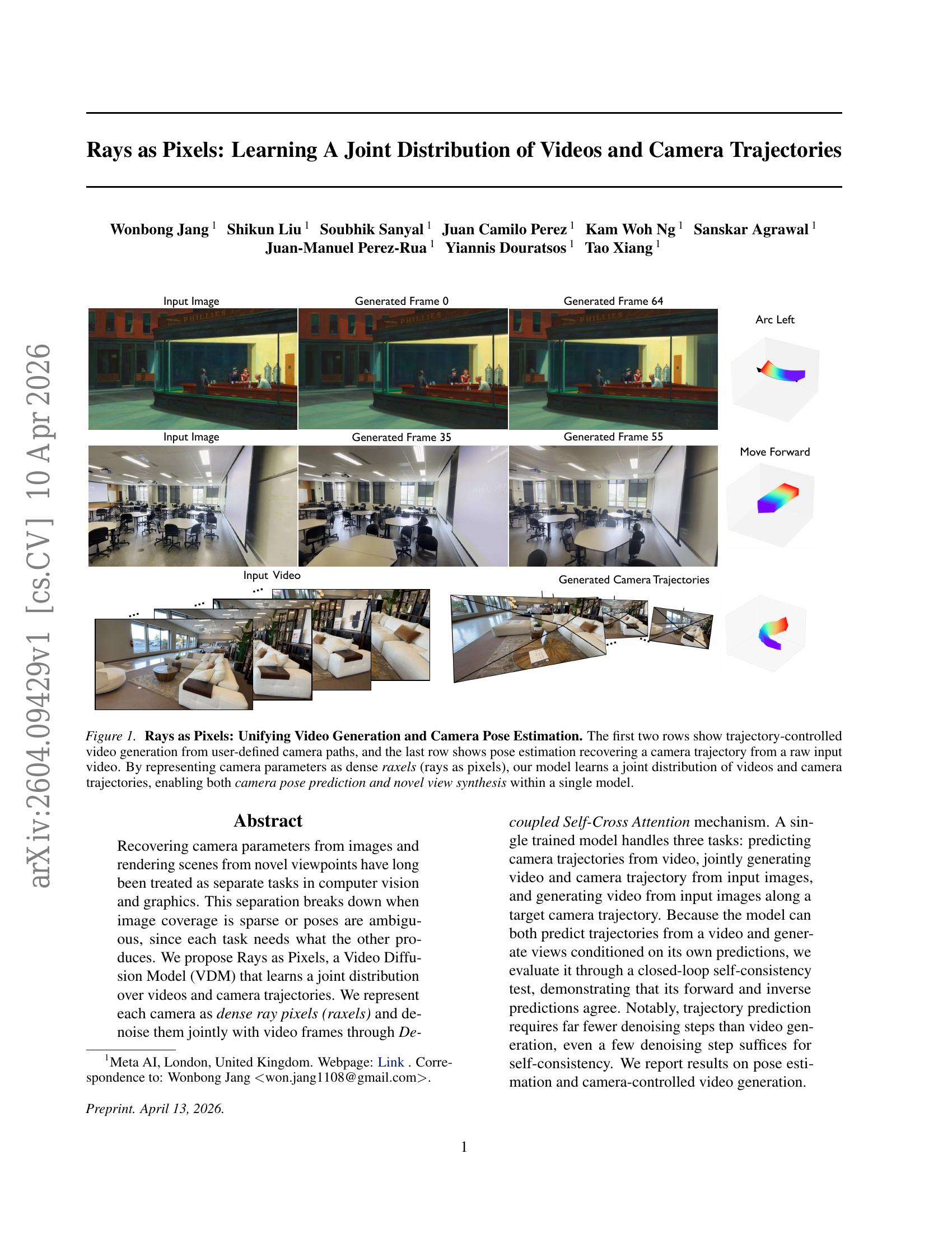 Rays as Pixels: Learning A Joint Distribution of Videos and Camera ...