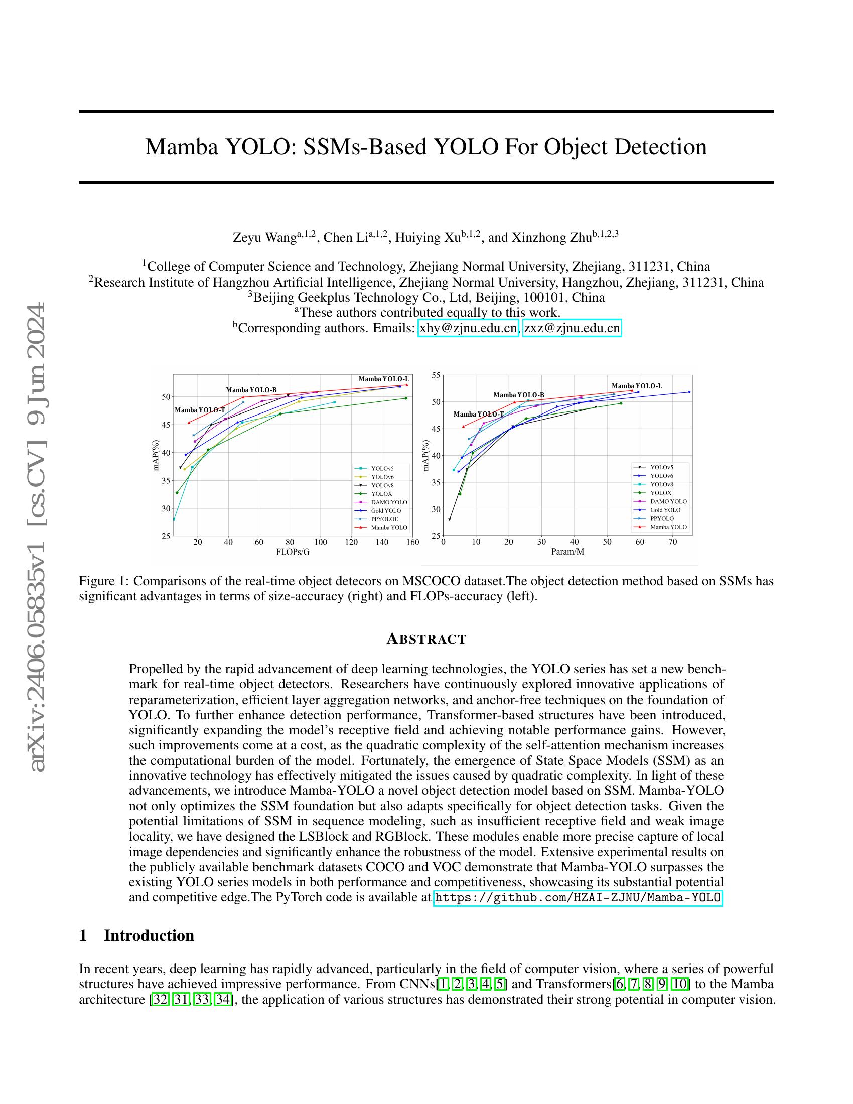 Mamba YOLO: SSMs-Based YOLO For Object Detection - 智源社区论文
