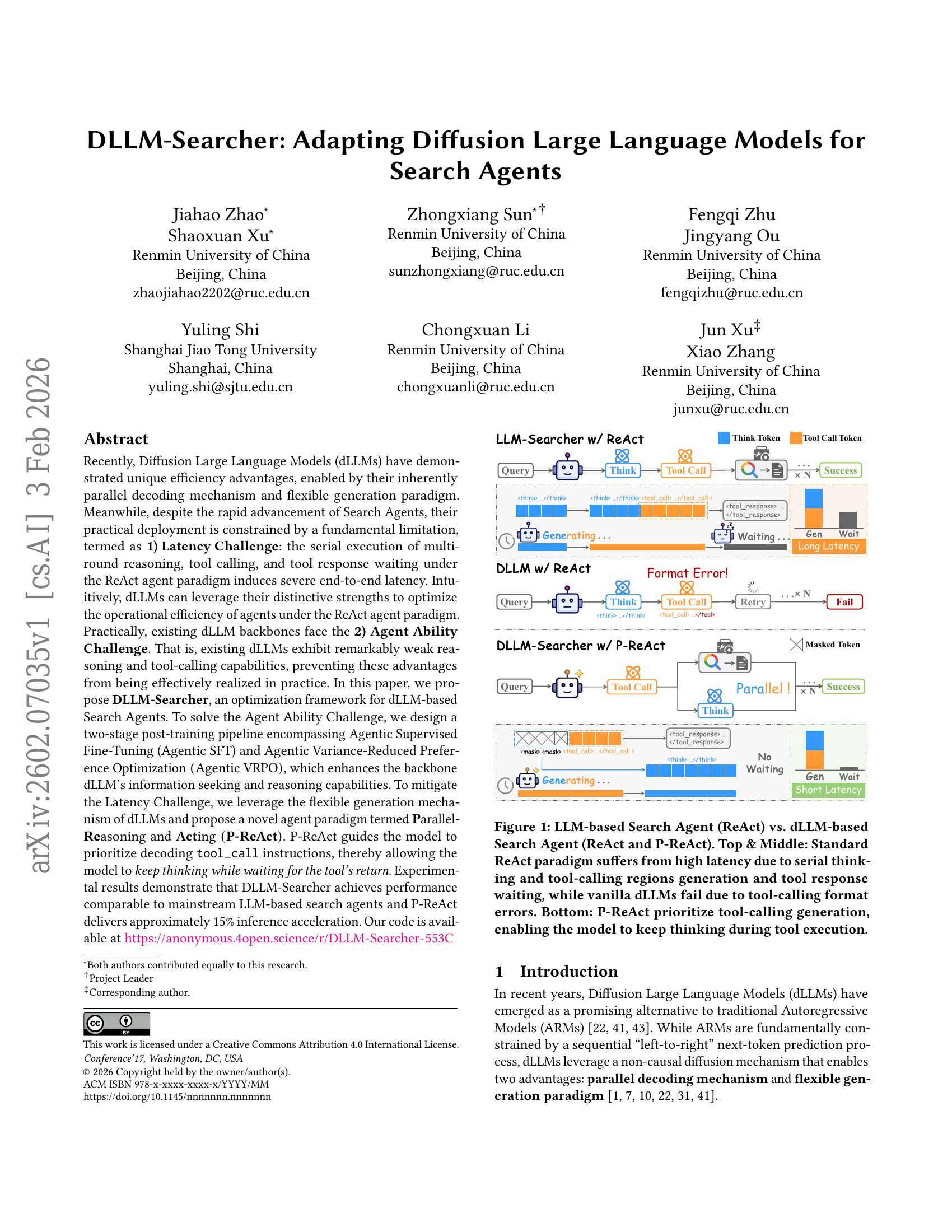 DLLM-Searcher: Adapting Diffusion Large Language Model for Search ...
