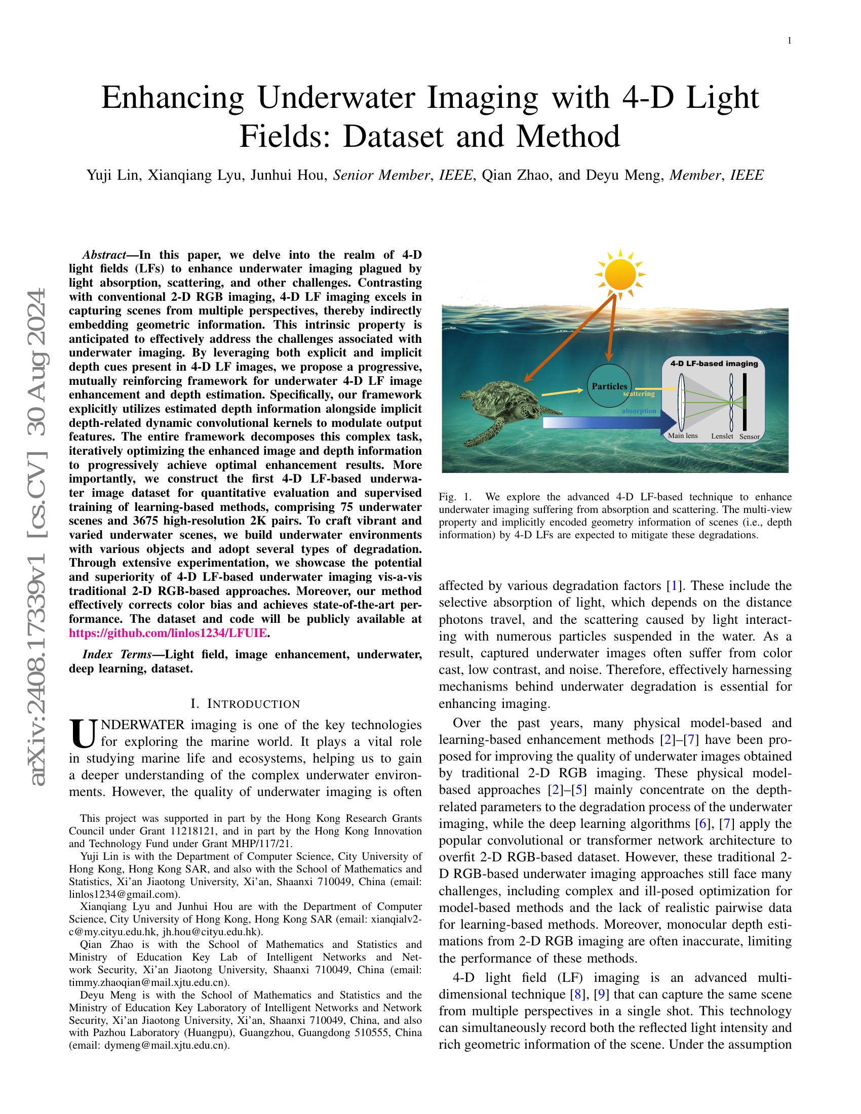 Enhancing Underwater Imaging with 4-D Light Fields: Dataset and Method ...