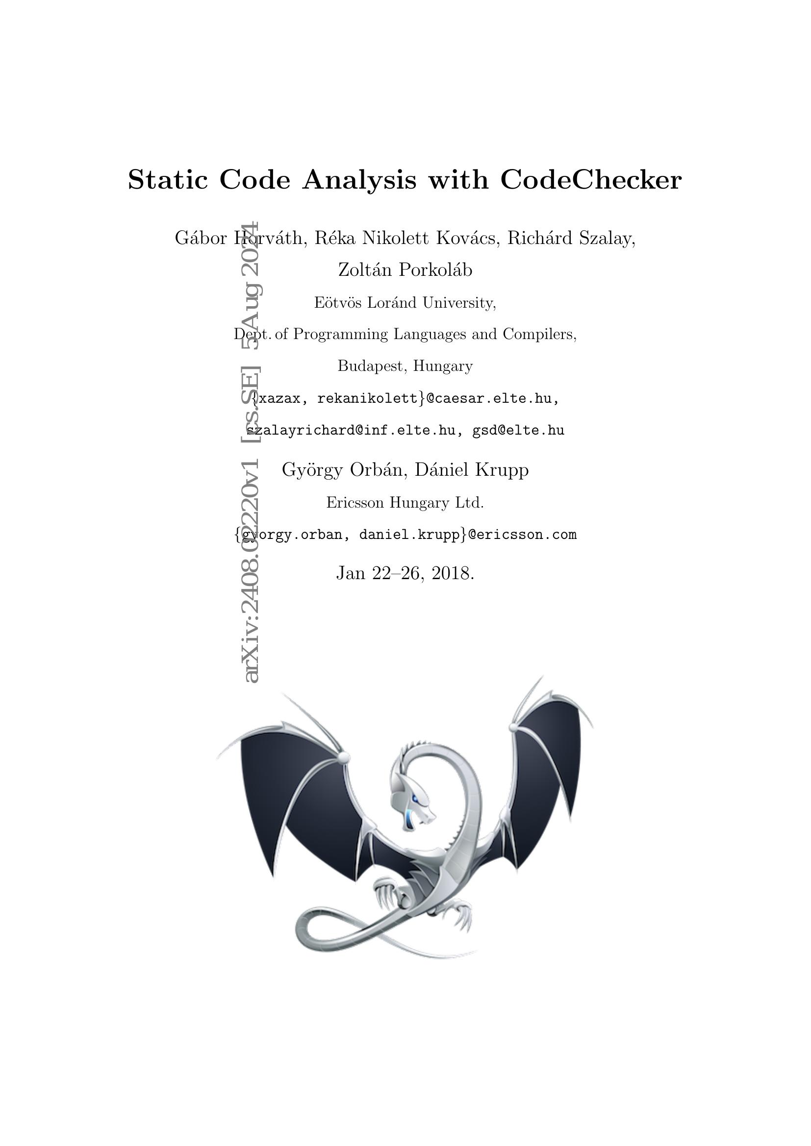 Static Code Analysis with CodeChecker - 智源社区论文