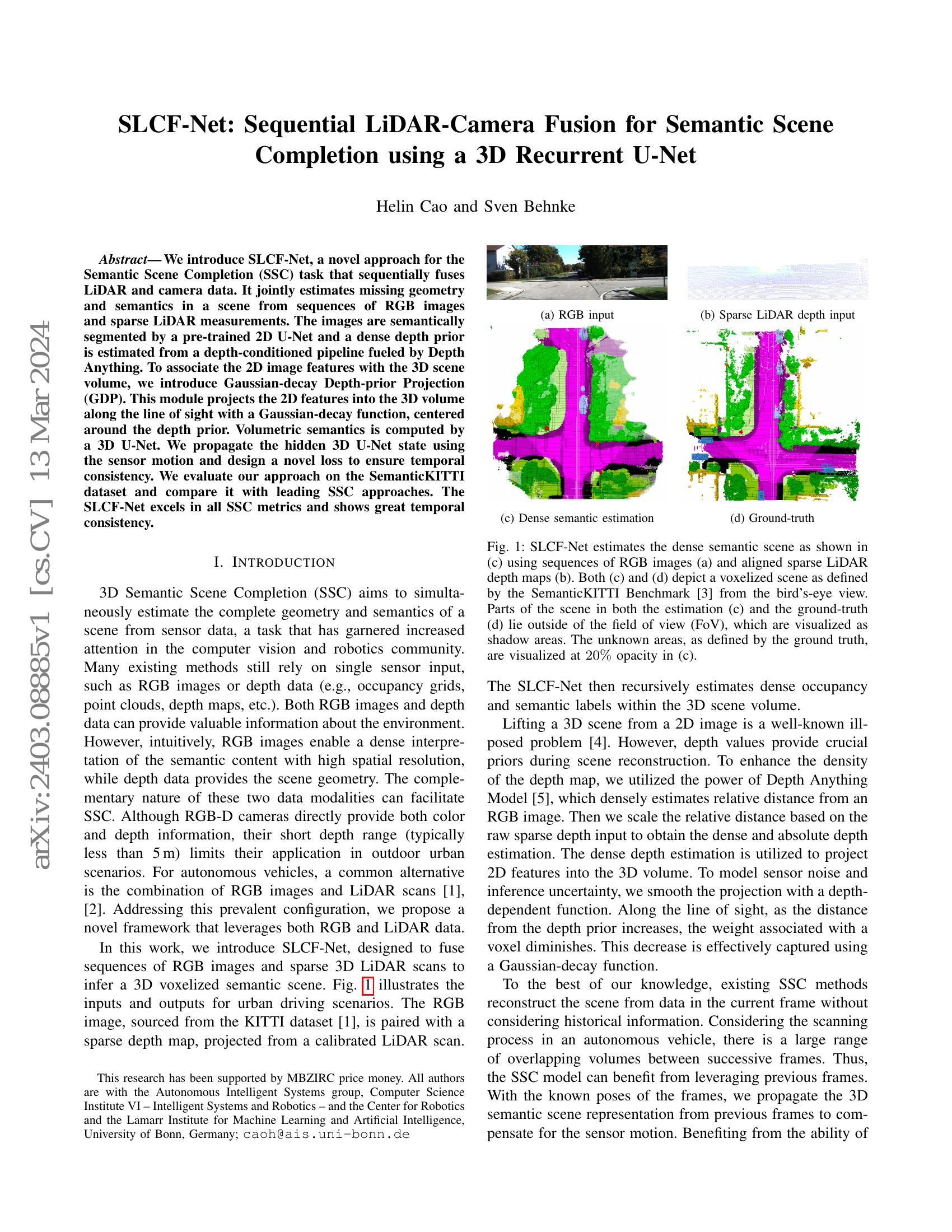 Slcf SLCF-Net: Sequential LiDAR-Camera Fusion for Semantic Scene Completion ...