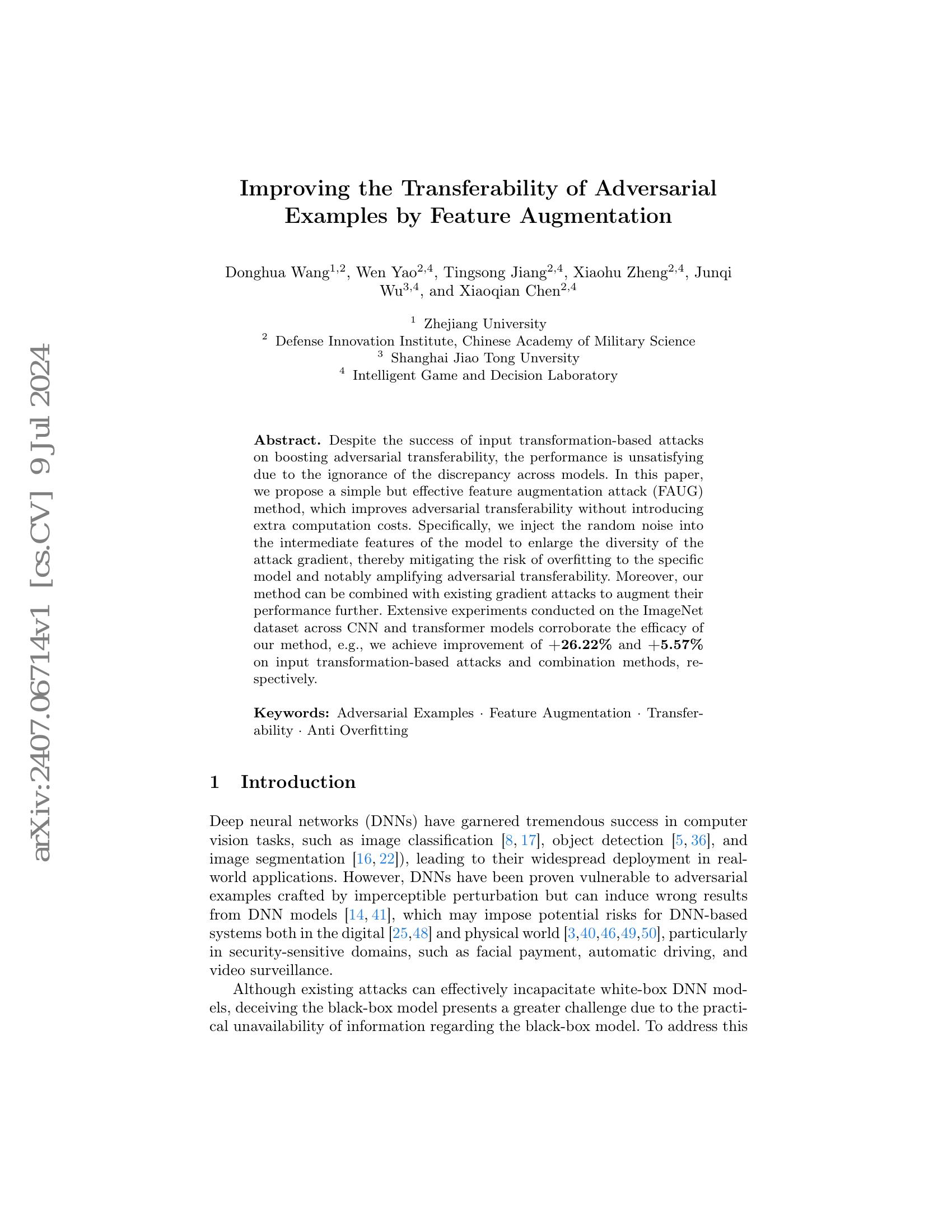 Improving the Transferability of Adversarial Examples by Feature ...