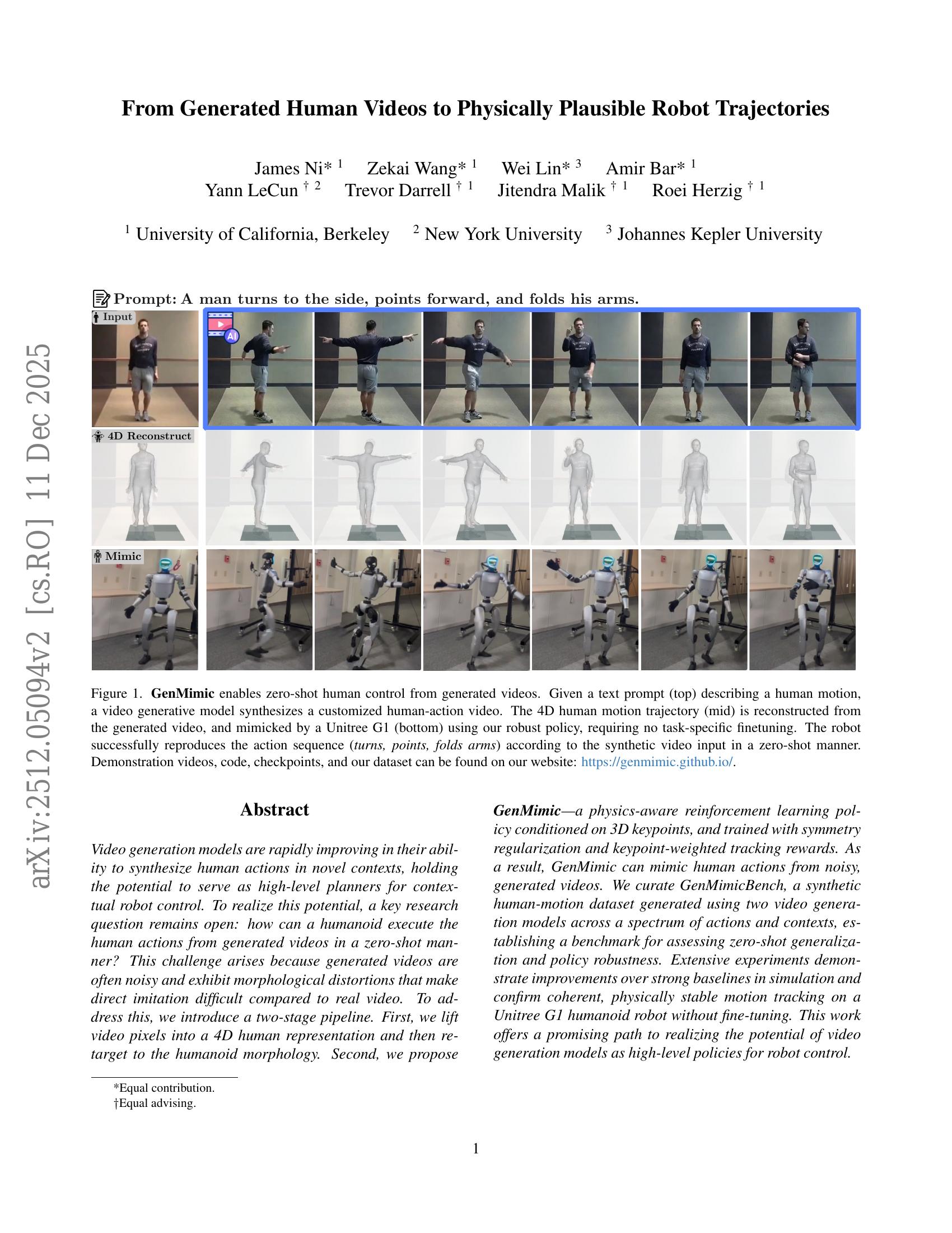 From Generated Human Videos to Physically Plausible Robot Trajectories ...