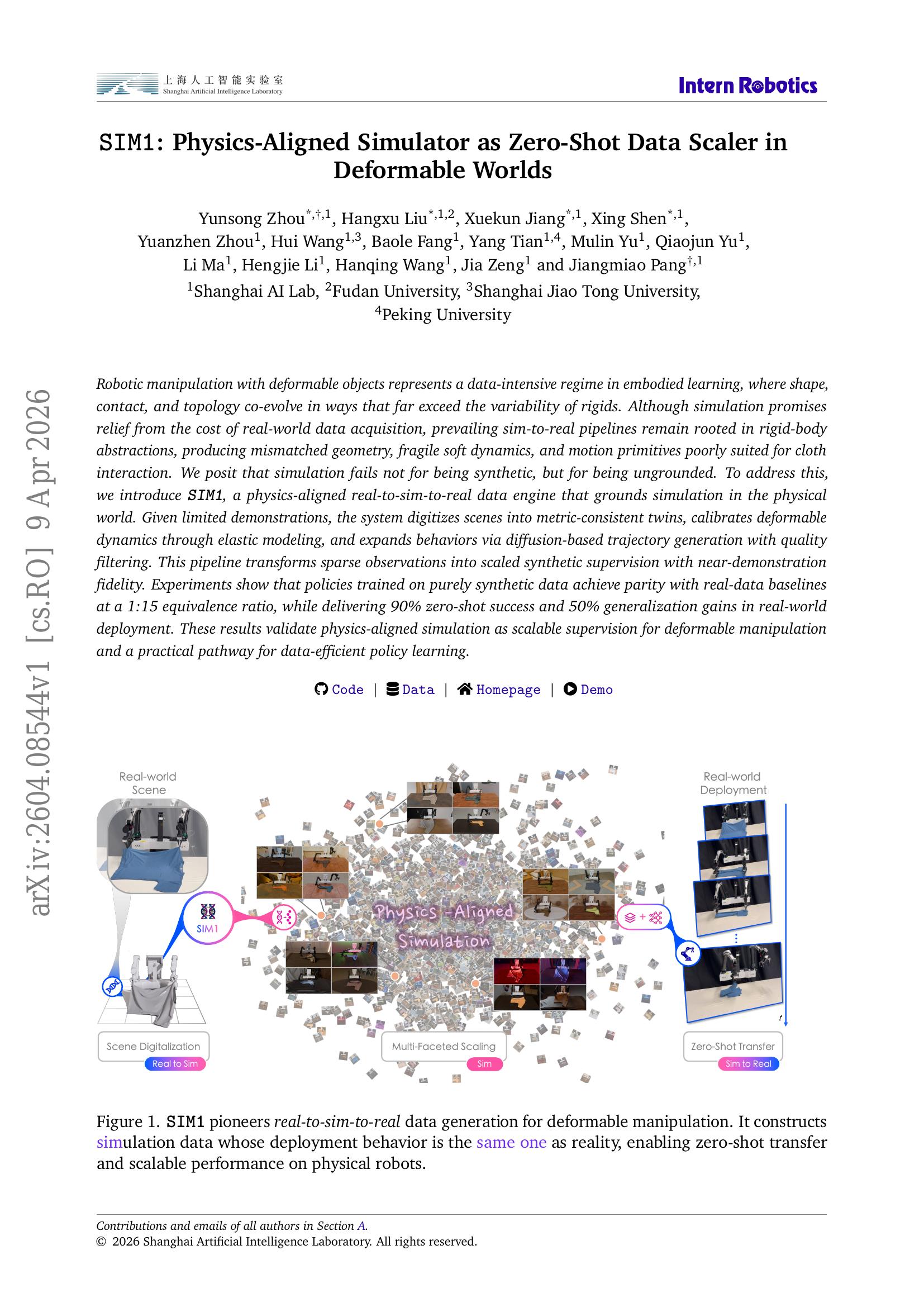 Sim1 Data Examples SIM1: Physics-Aligned Simulator as Zero-Shot Data Scaler in Deformable ...