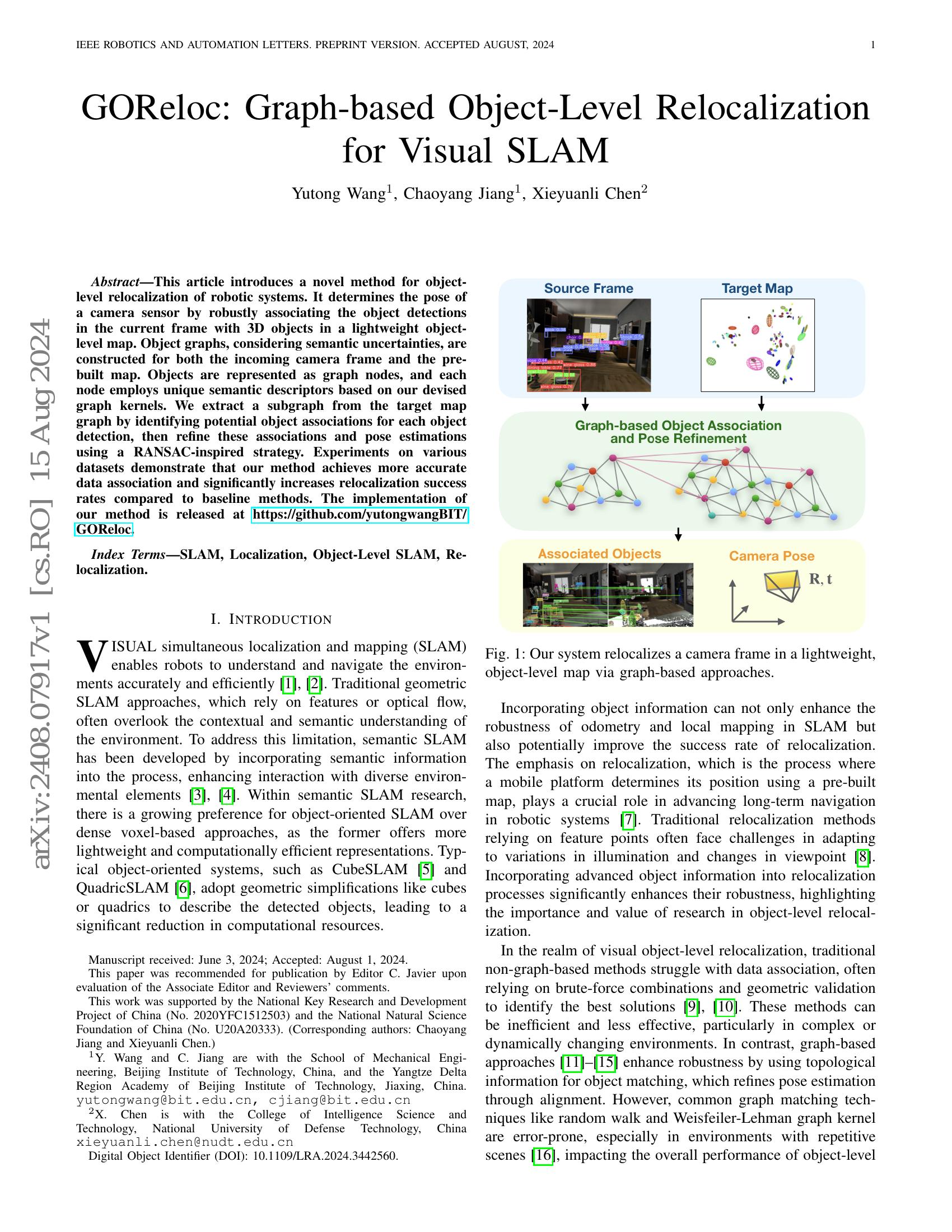 GOReloc: Graph-based Object-Level Relocalization for Visual SLAM - 智源社区论文