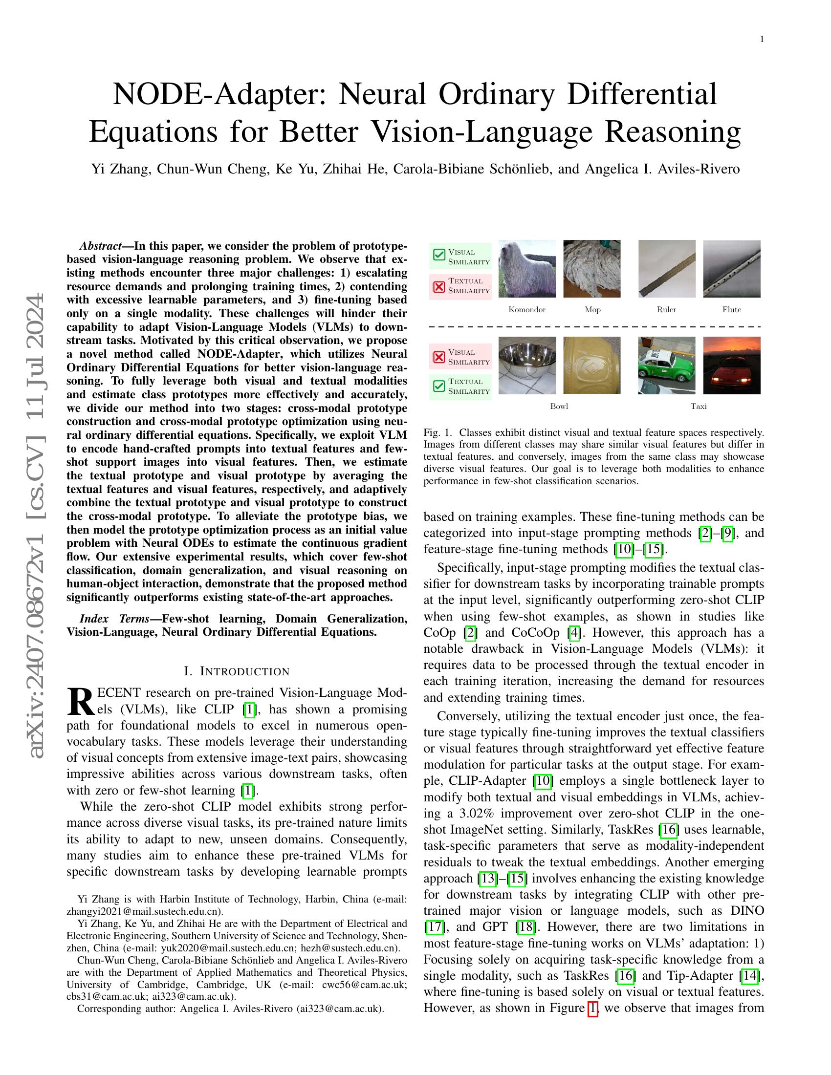 Diff Nodes NODE-Adapter: Neural Ordinary Differential Equations for Better Vision ...