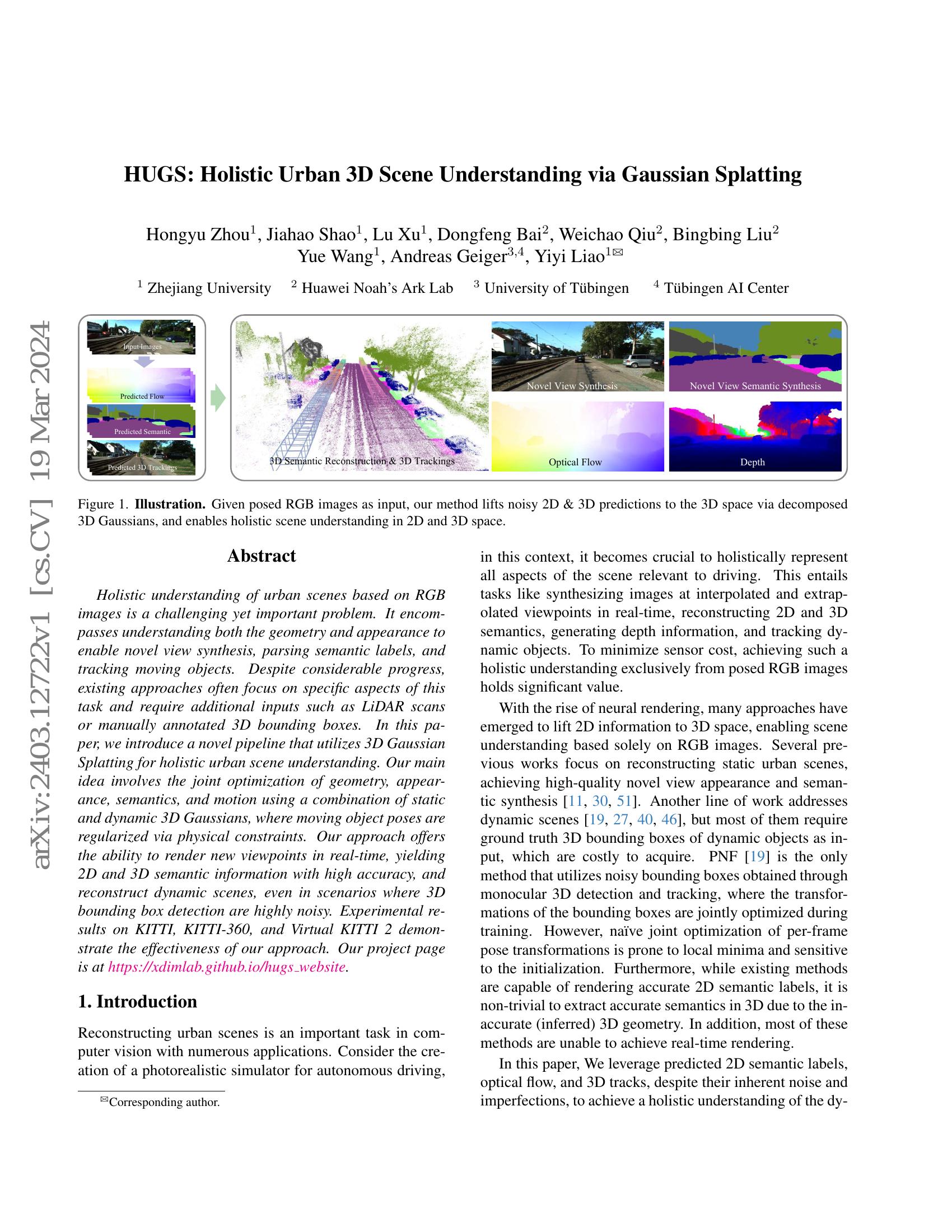 HUGS: Holistic Urban 3D Scene Understanding via Gaussian Splatting - 智源社区论文
