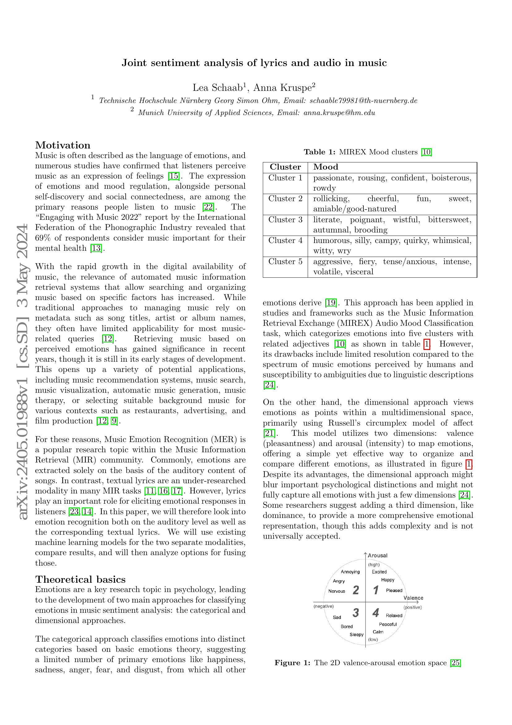 Joint sentiment analysis of lyrics and audio in music - 智源社区论文