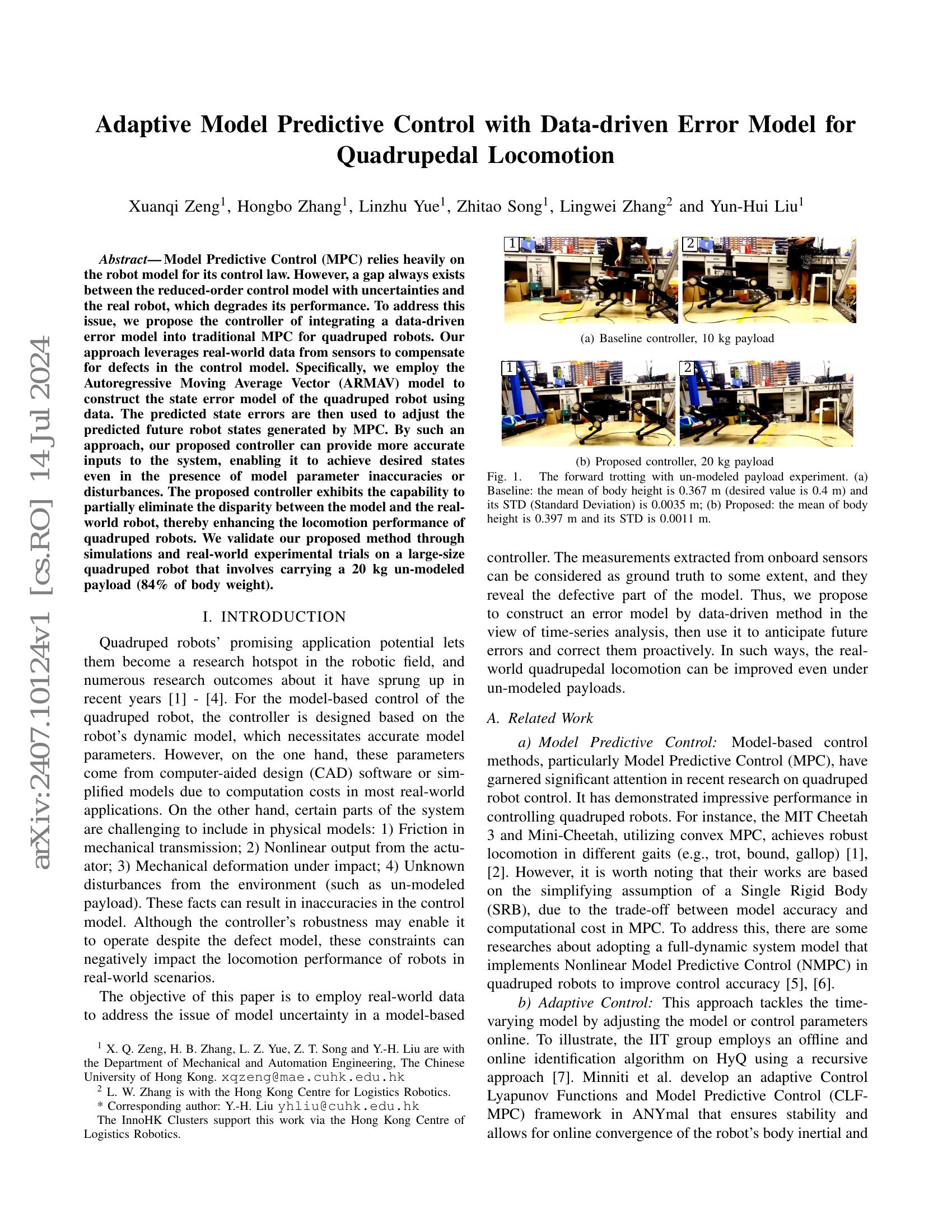 Adaptive Model Predictive Control with Data-driven Error Model for ...