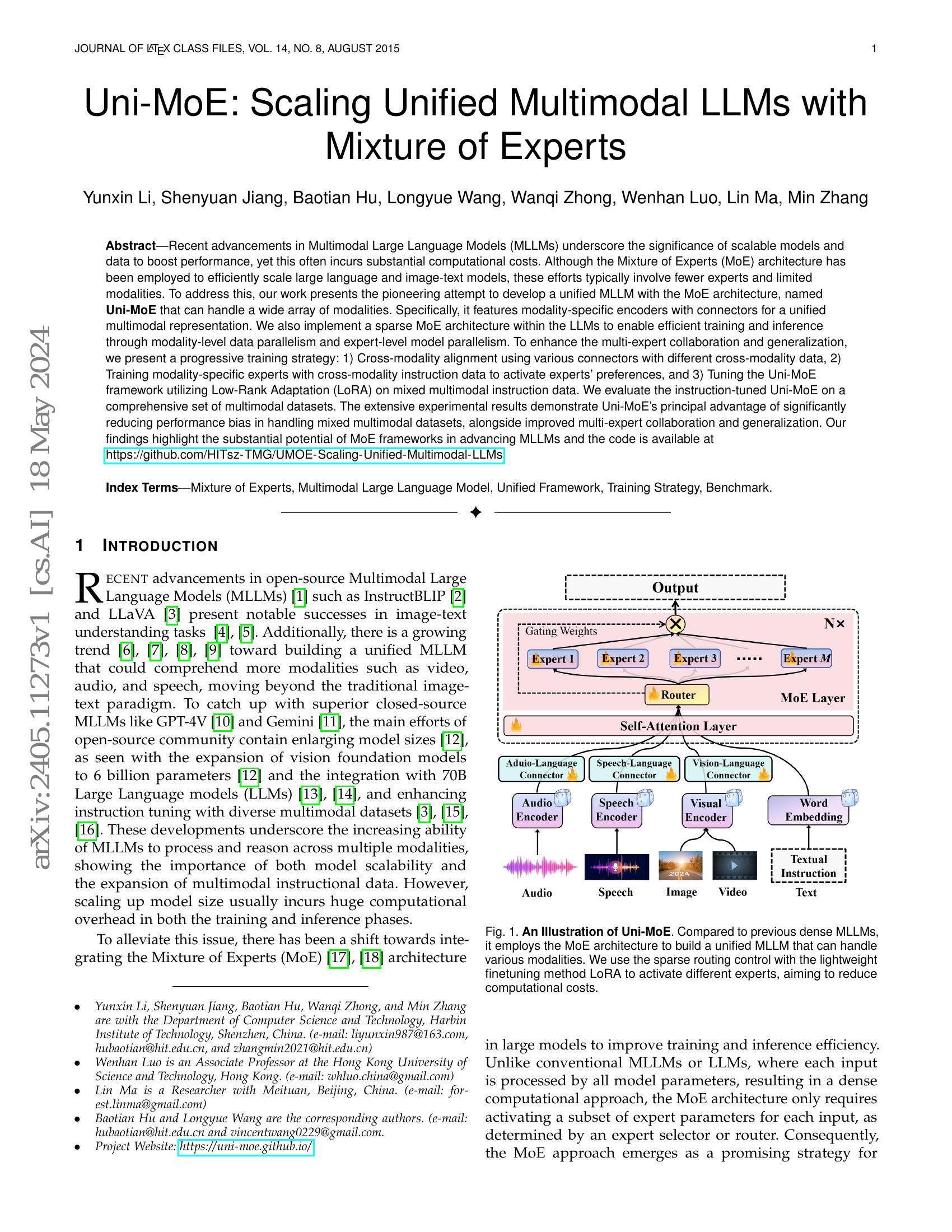 Uni-MoE: Scaling Unified Multimodal LLMs with Mixture of Experts - 智源社区论文