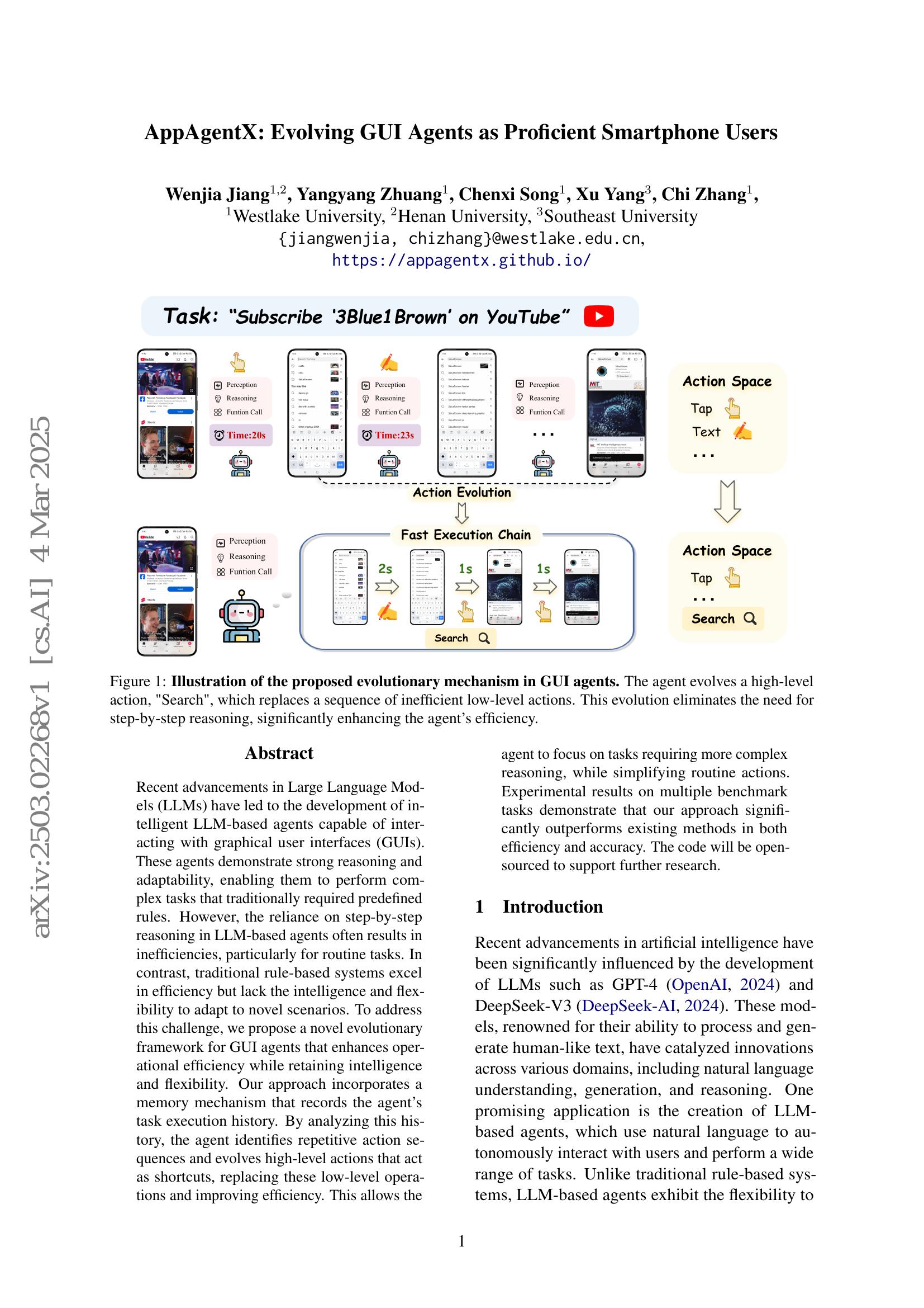 AppAgentX: Evolving GUI Agents as Proficient Smartphone Users - 智源社区论文