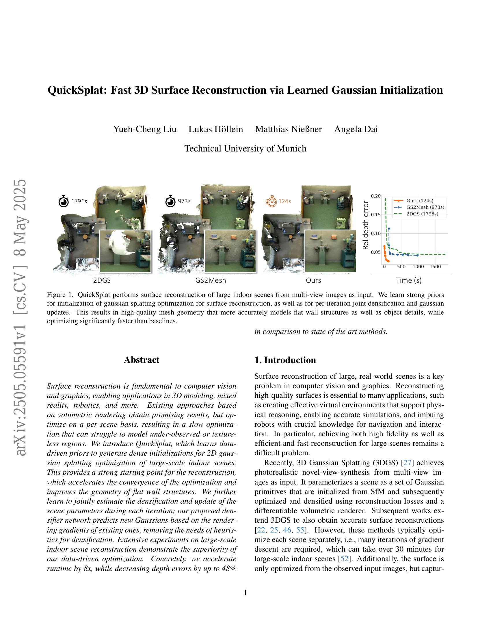 QuickSplat: Fast 3D Surface Reconstruction via Learned Gaussian ...