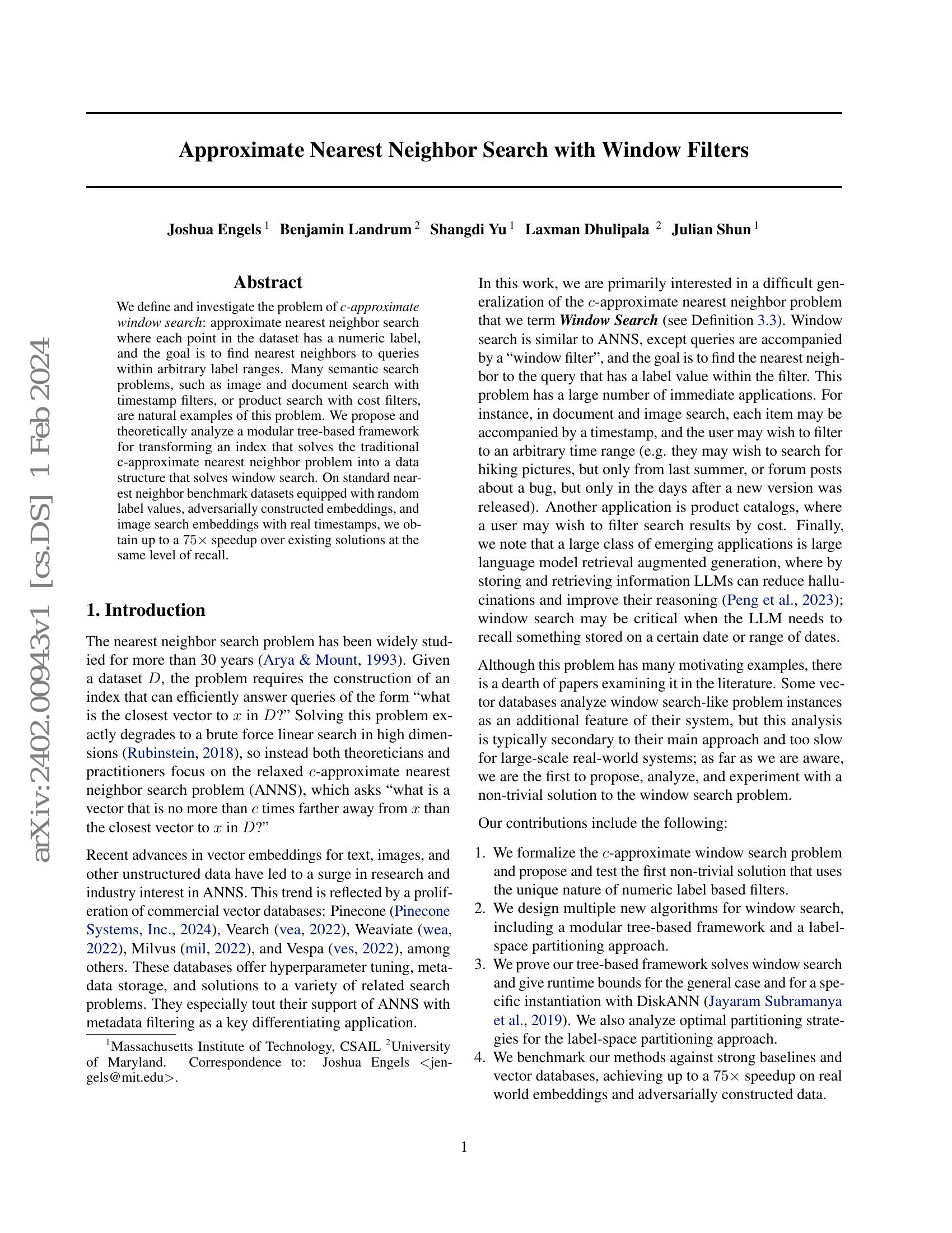 Approximate Nearest Neighbor Search with Window Filters - 智源社区论文