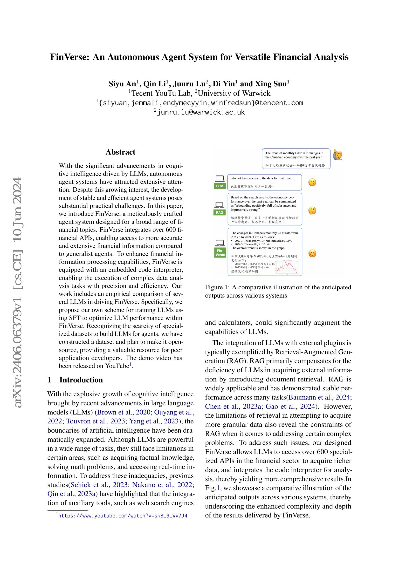 FinVerse: An Autonomous Agent System for Versatile Financial Analysis ...