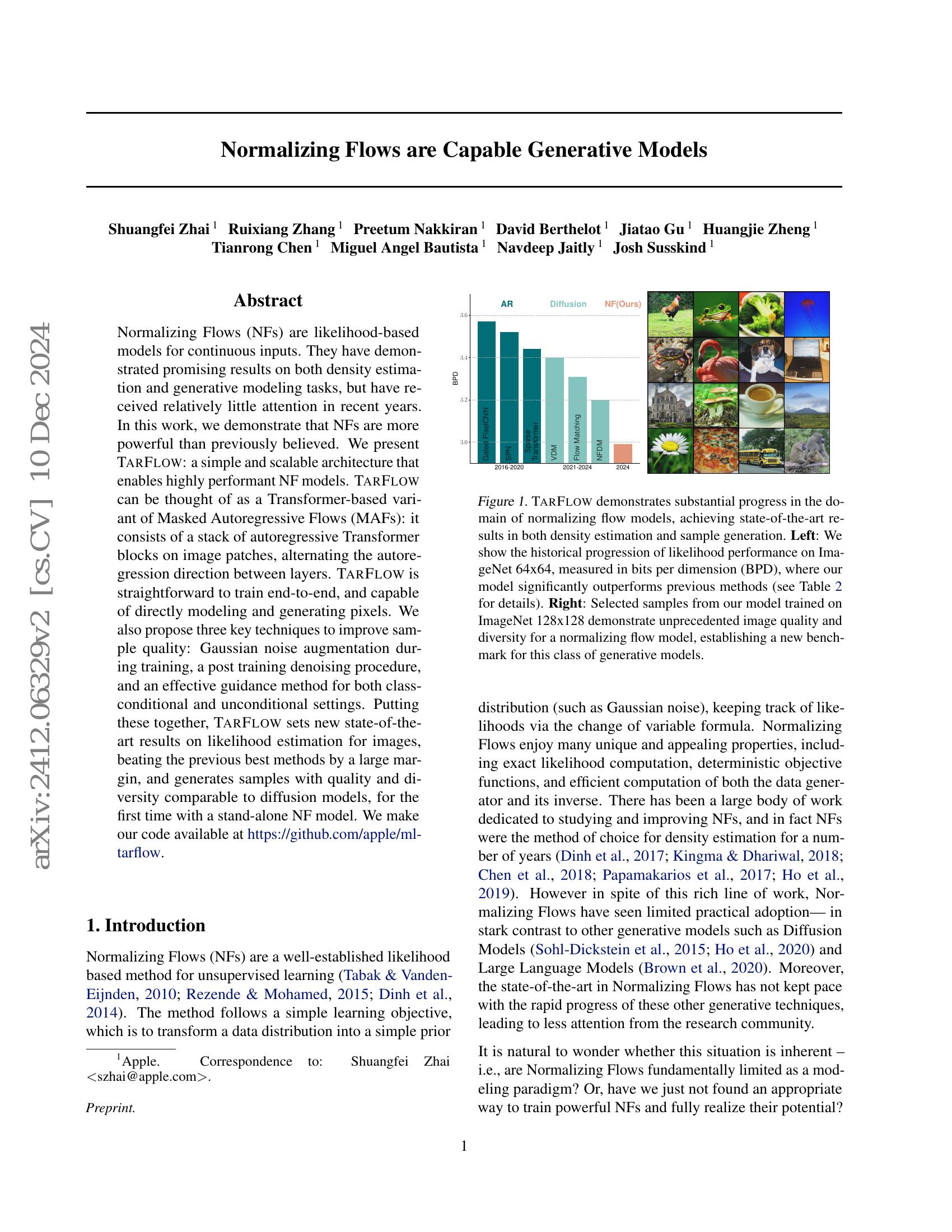 Normalizing Flows are Capable Generative Models - 智源社区论文