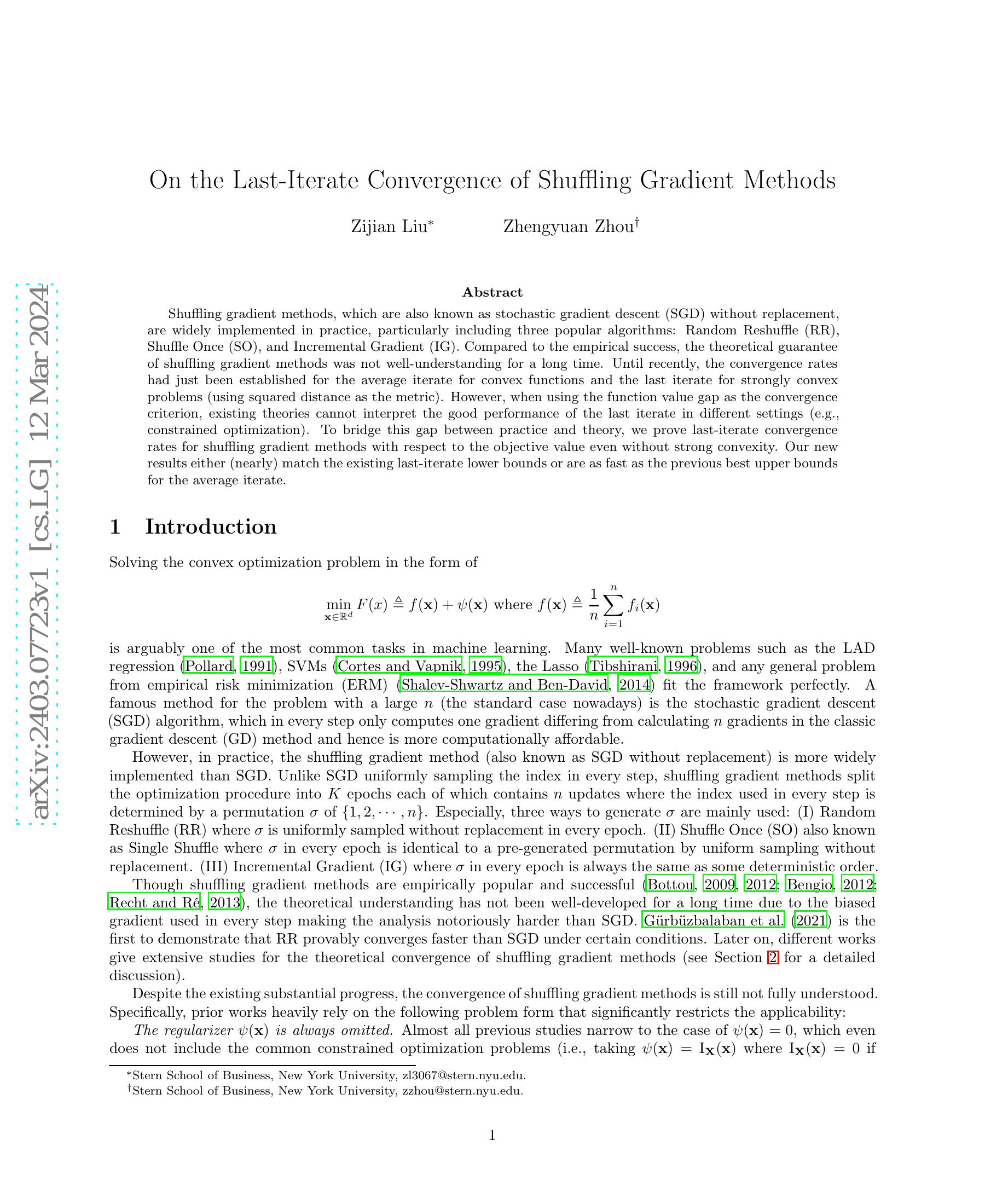 On the Last-Iterate Convergence of Shuffling Gradient Methods - 智源社区论文