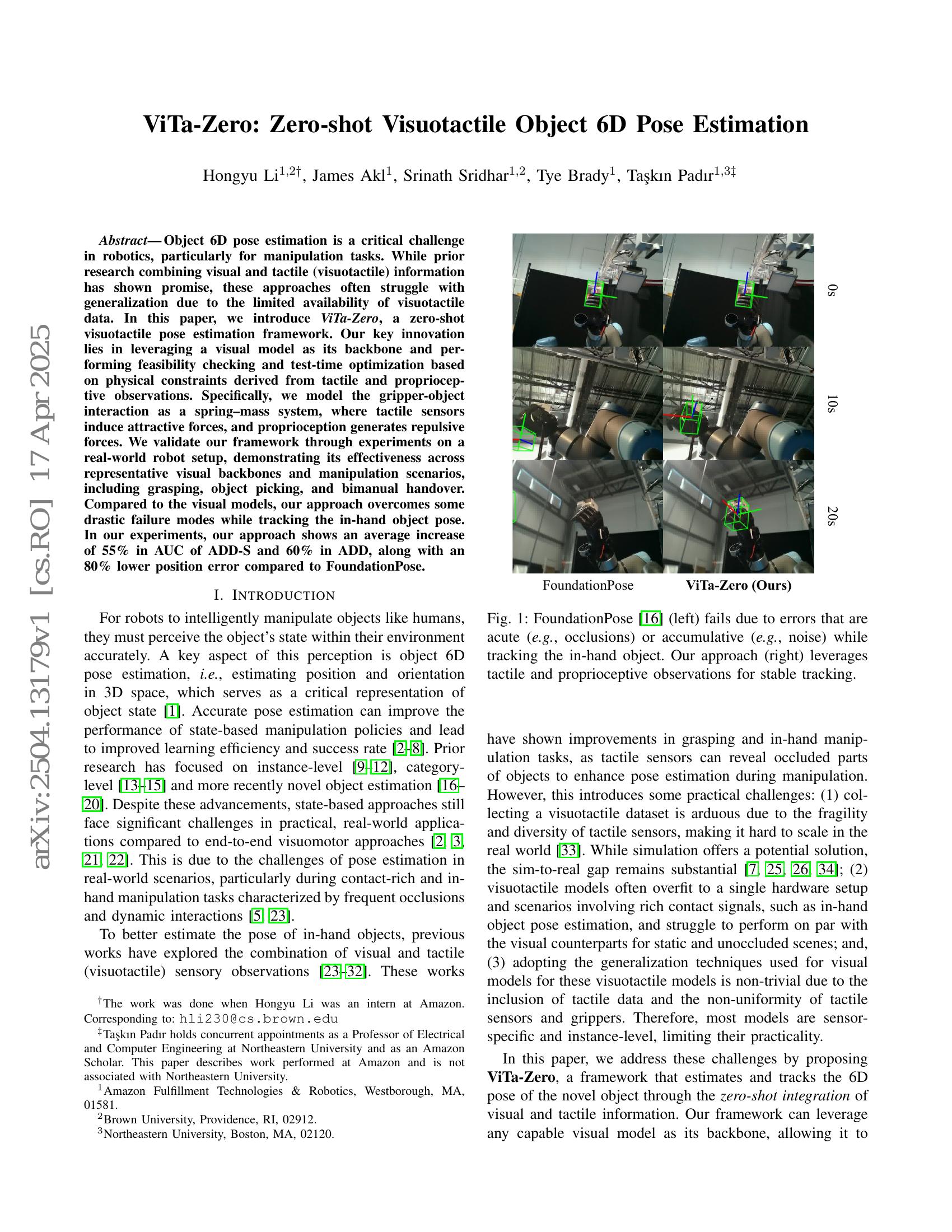 ViTa-Zero: Zero-shot Visuotactile Object 6D Pose Estimation - 智源社区论文