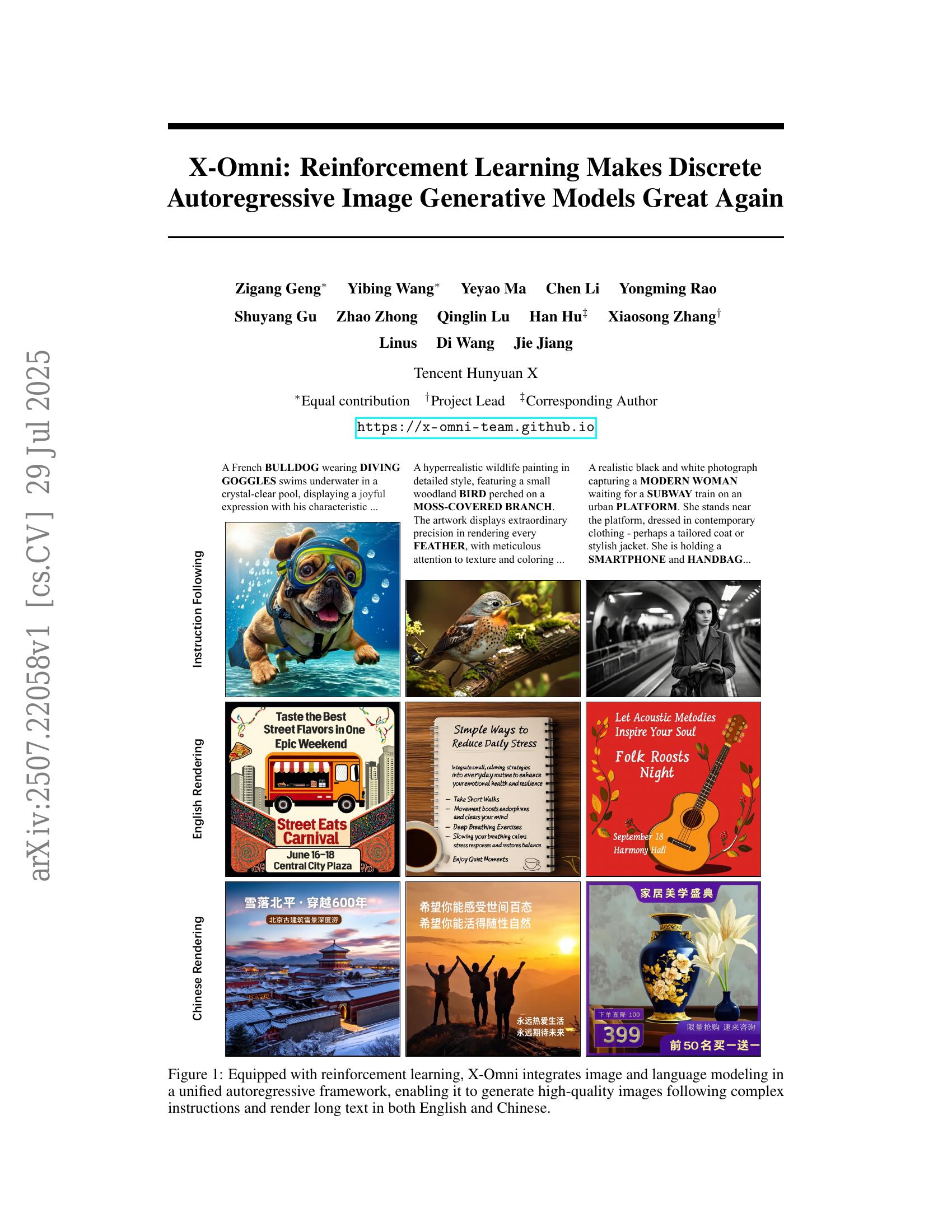 X-Omni: Reinforcement Learning Makes Discrete Autoregressive Image ...