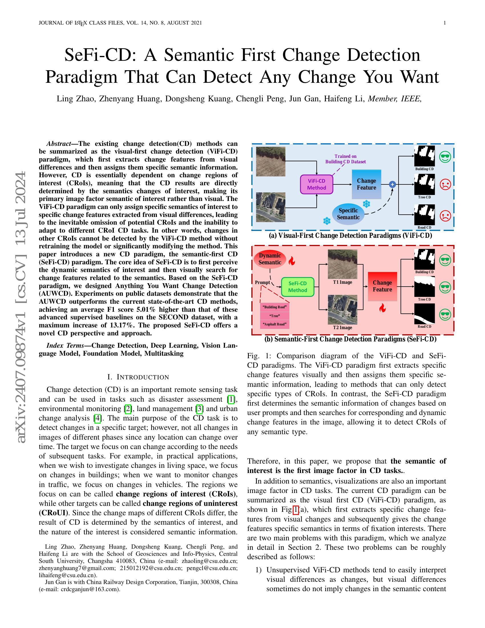 SeFi-CD: A Semantic First Change Detection Paradigm That Can Detect Any  Change You Want - 智源社区论文