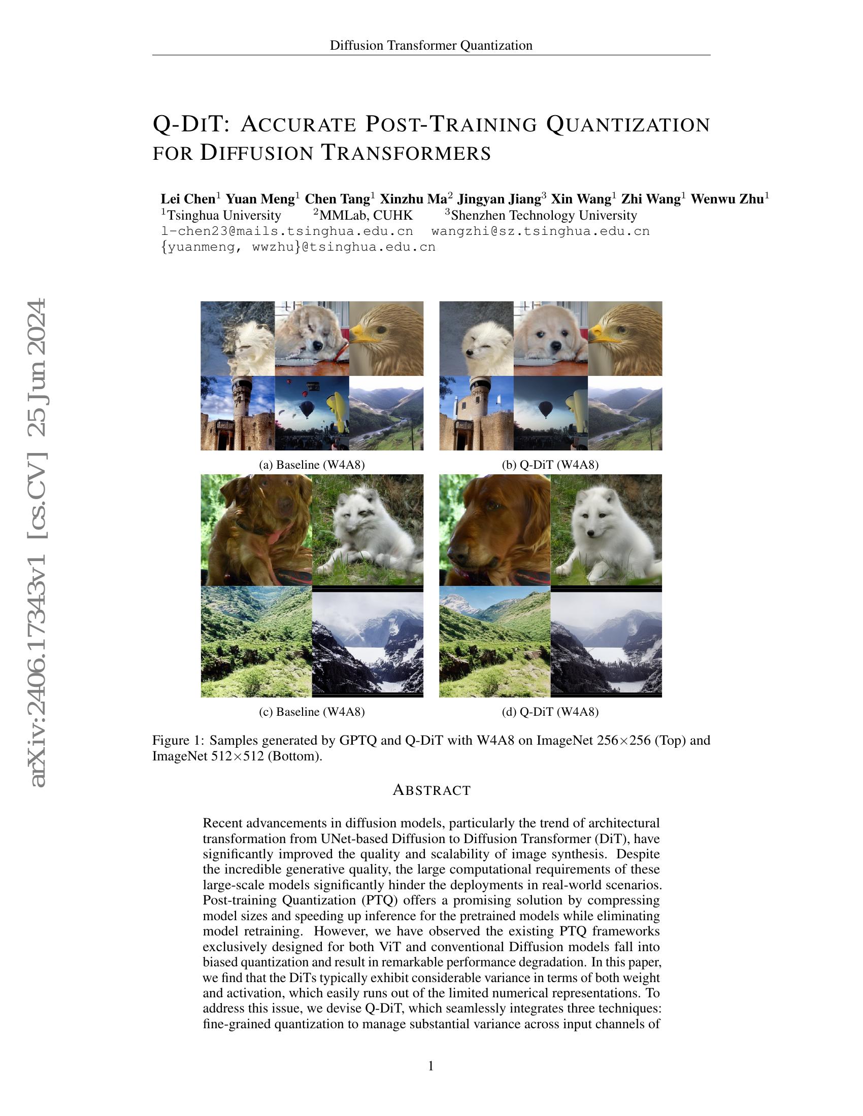 Q-DiT: Accurate Post-Training Quantization for Diffusion Transformers ...